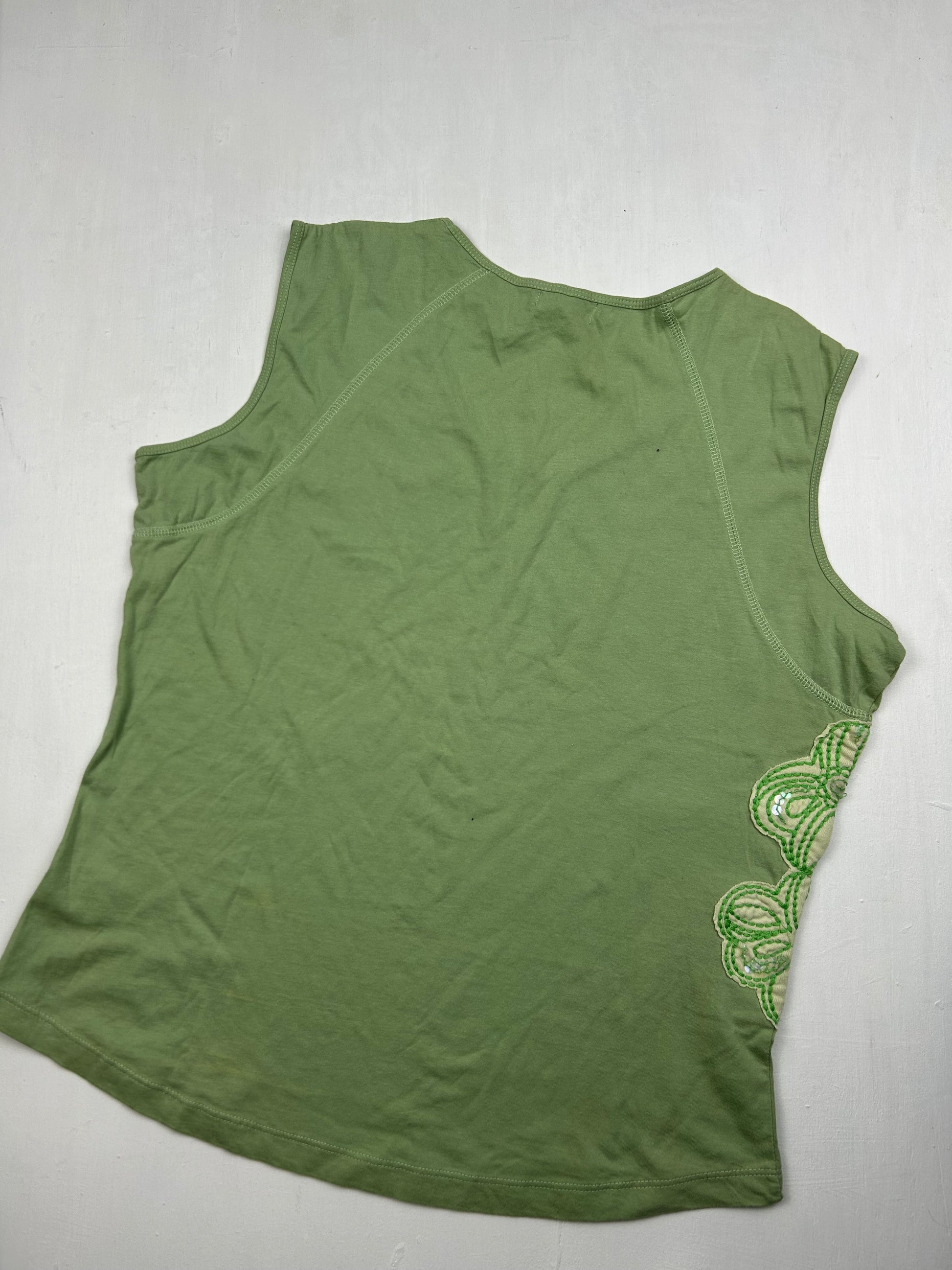 Green cotton tank top (XL)