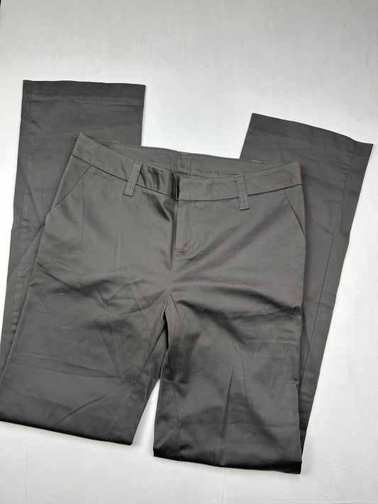 Grey office low waist bootcut pants (S)