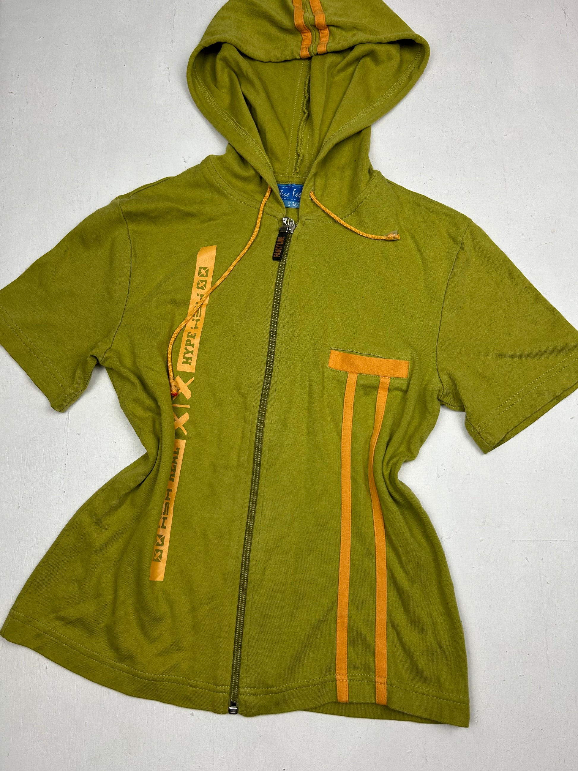 Khaki zip up hoodie tee + matching tee set (S/M)