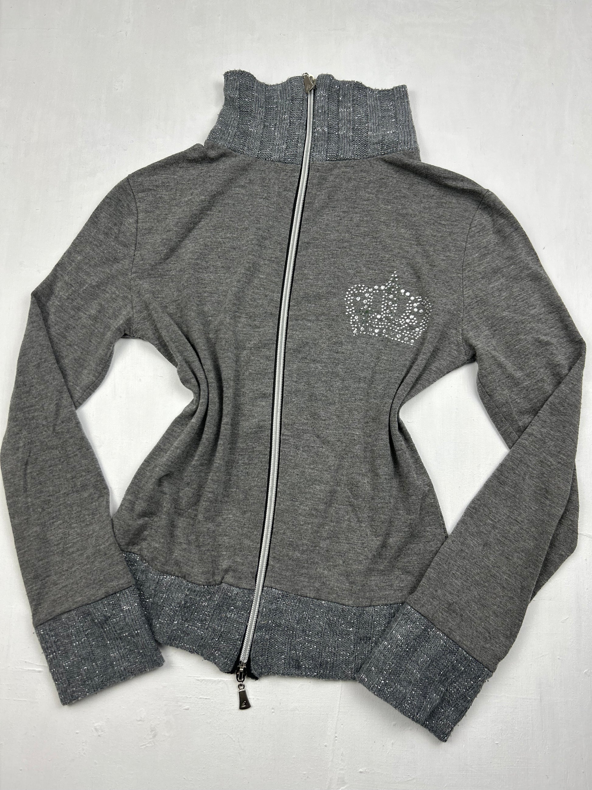 Grey zip up cotton sweatshirt (S)