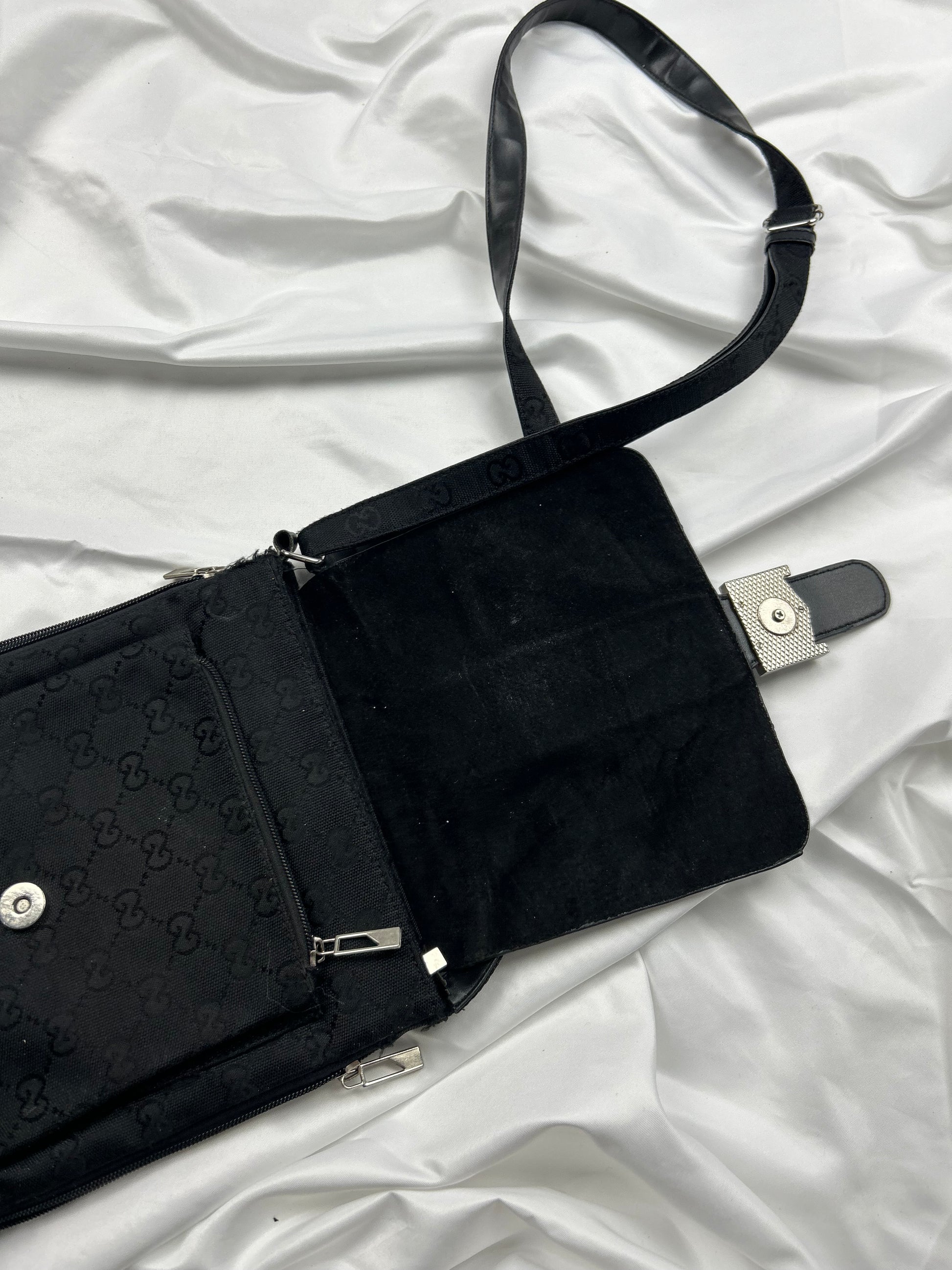 Black monogram crossbody bag