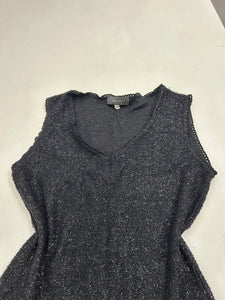 Black & silver knitted tank top 90s y2k vintage (S/M)