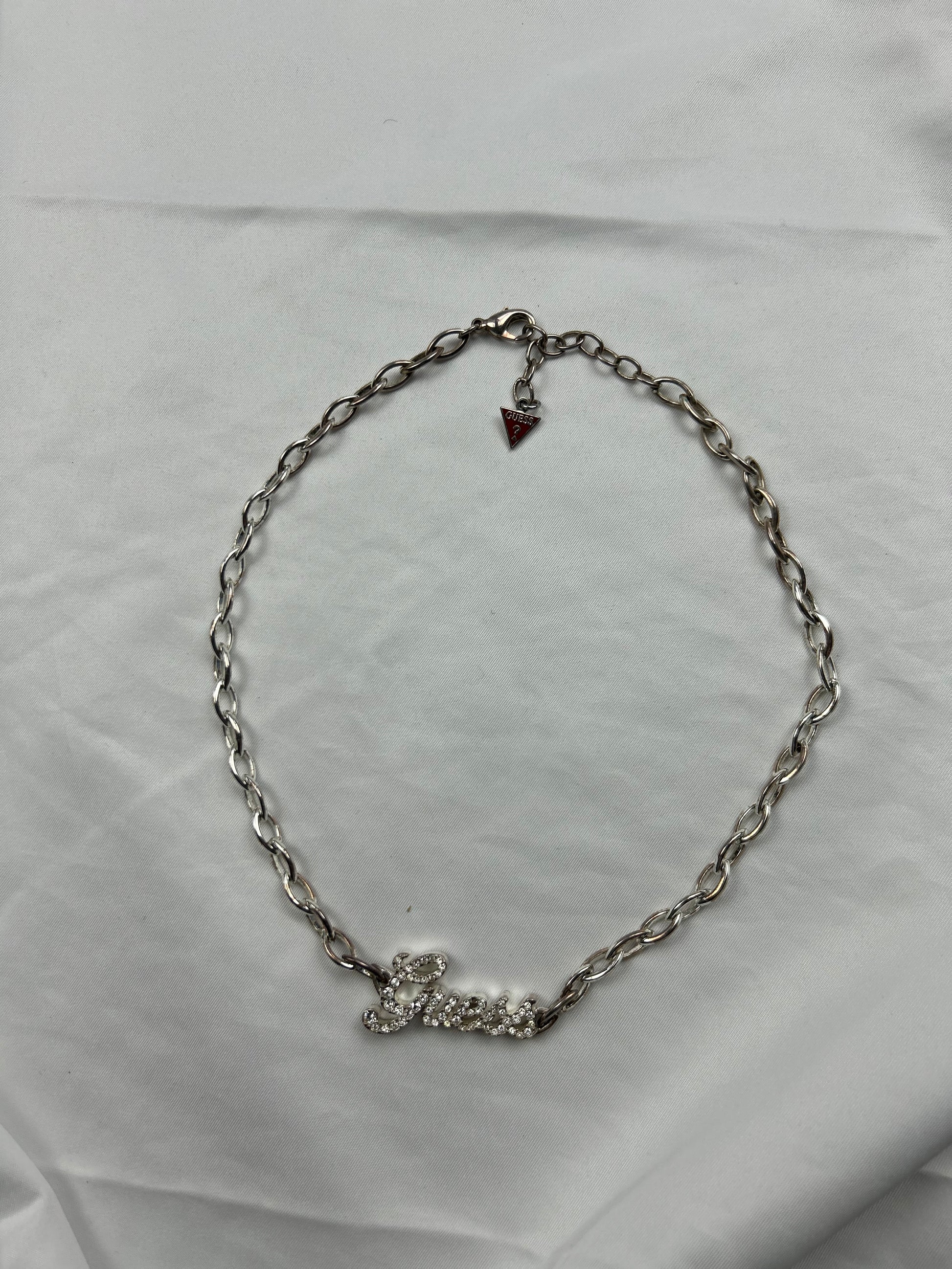 Silver strass pendent necklace