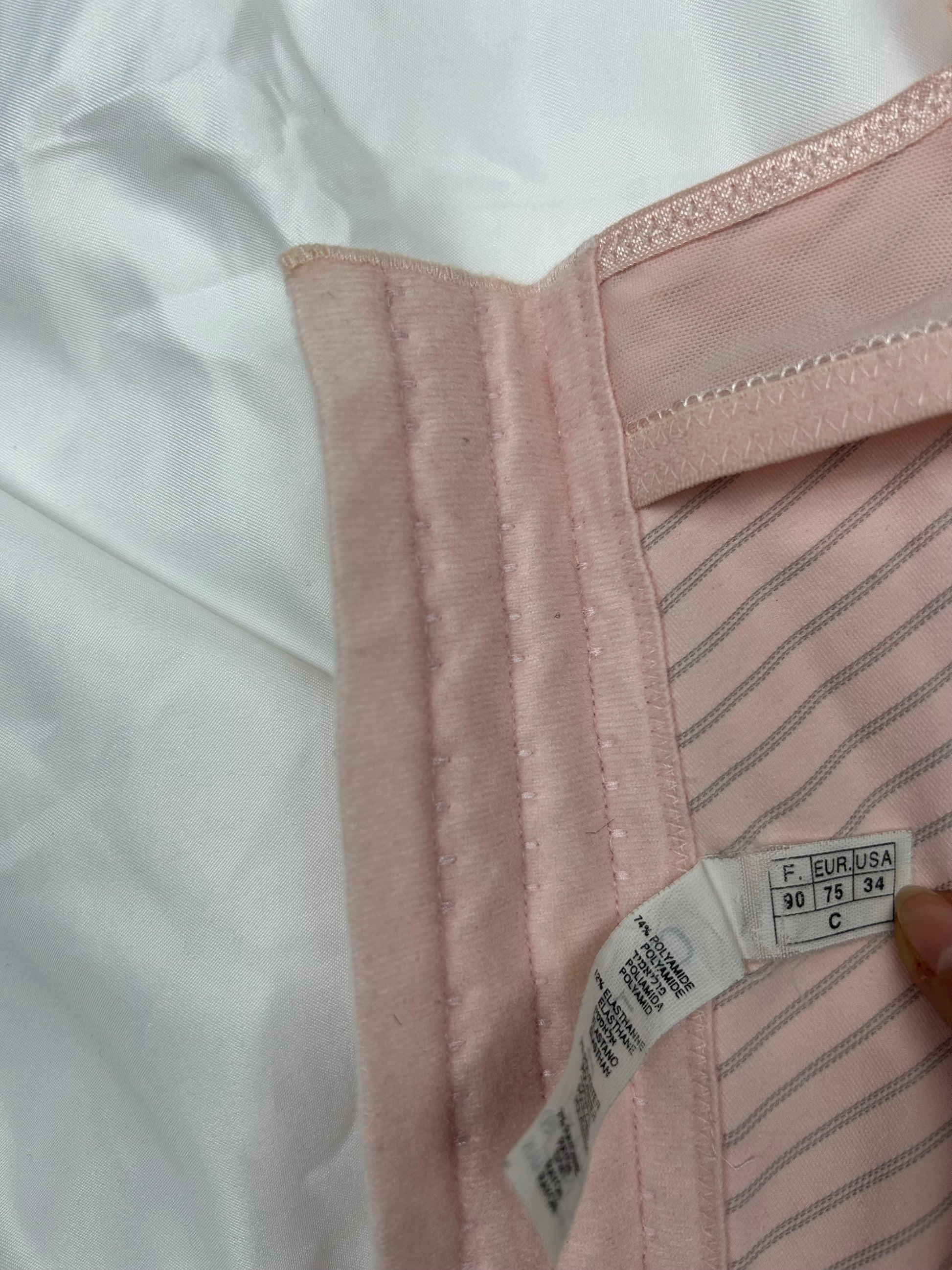 Baby pink striped corset top (S/M)