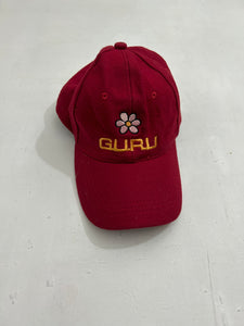 Red cap with embroidered flower y2k vintage