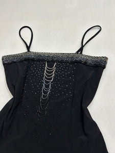 Black pearls stretchy cami top 90s y2k vintage (S/M)