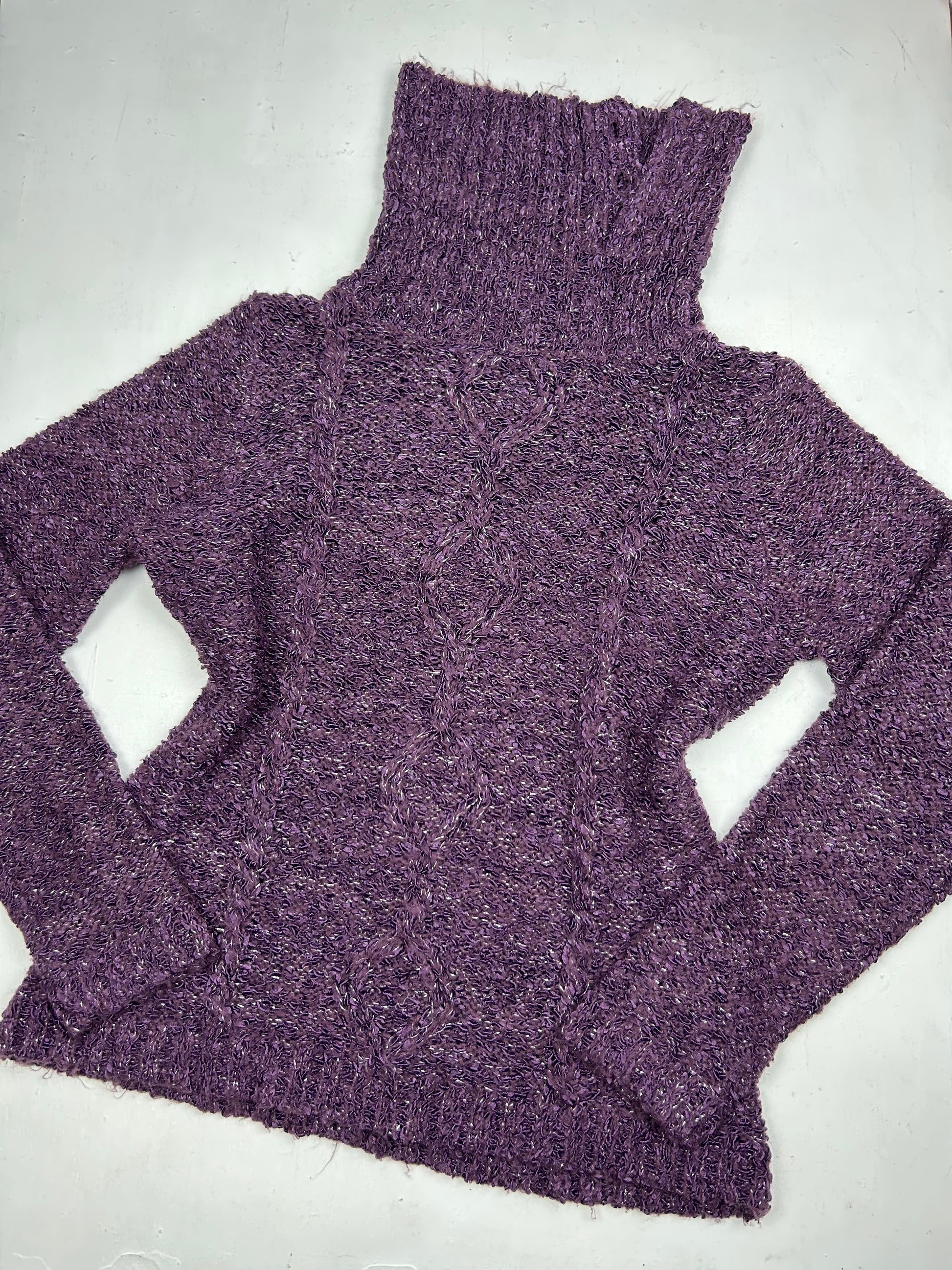 Purple glitters turtleneck jumper (S/M)