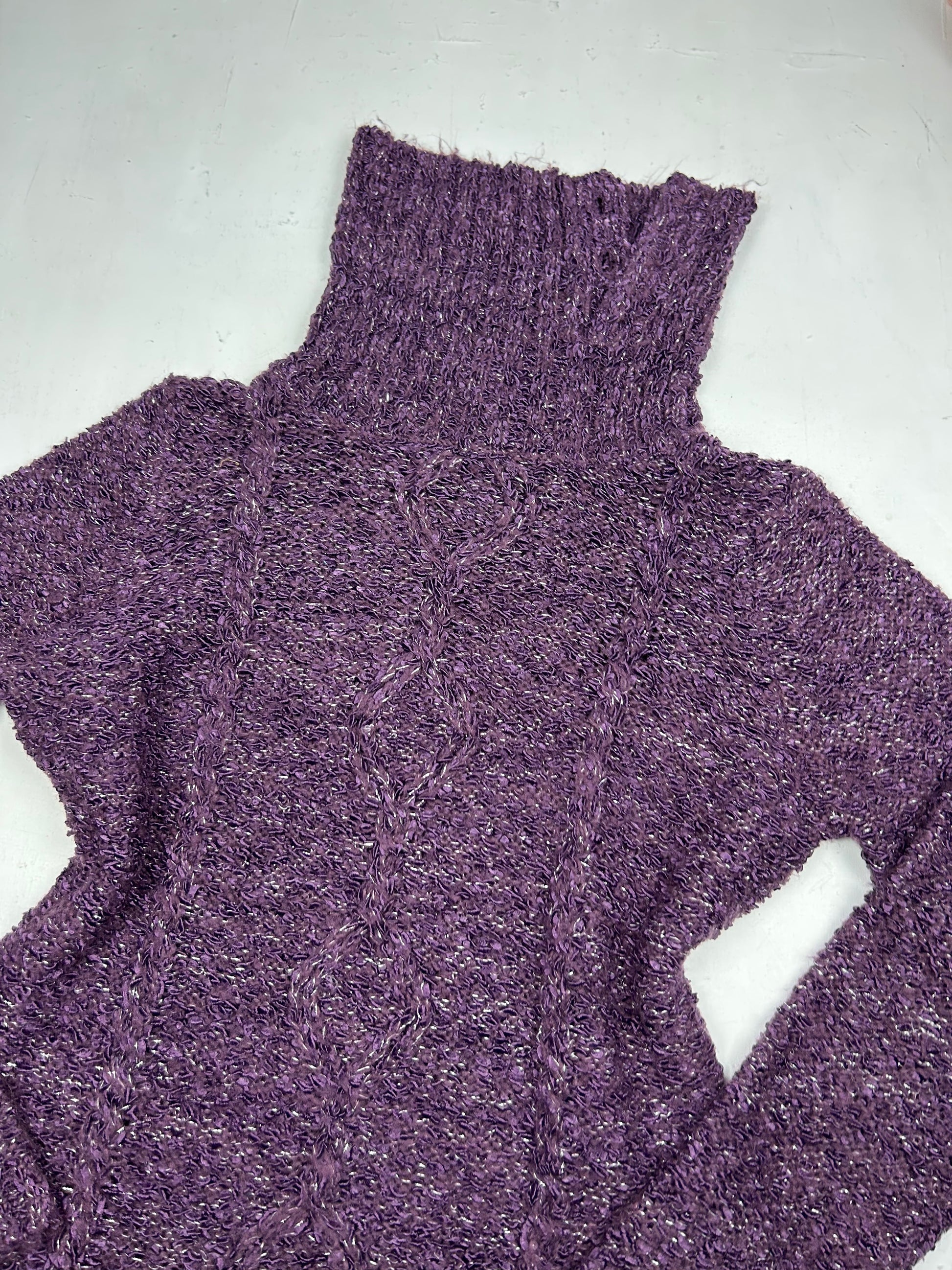 Purple glitters turtleneck jumper (S/M)