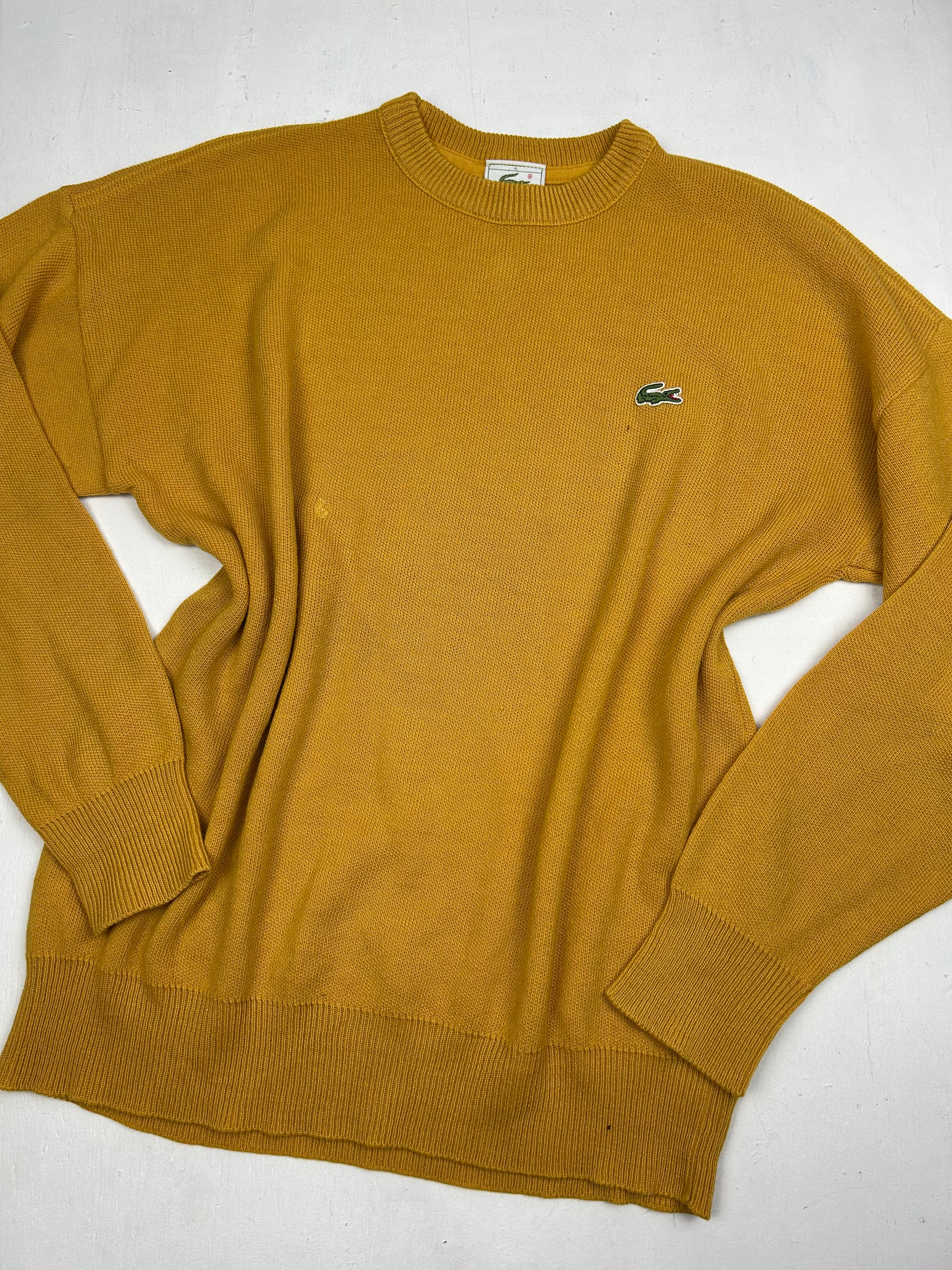 Yellow round neck 90s logo jumper (XL)