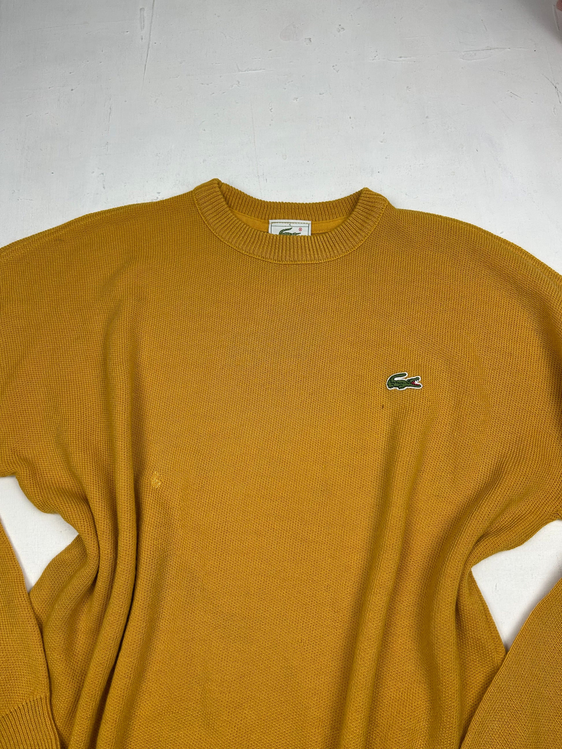 Yellow round neck 90s logo jumper (XL)