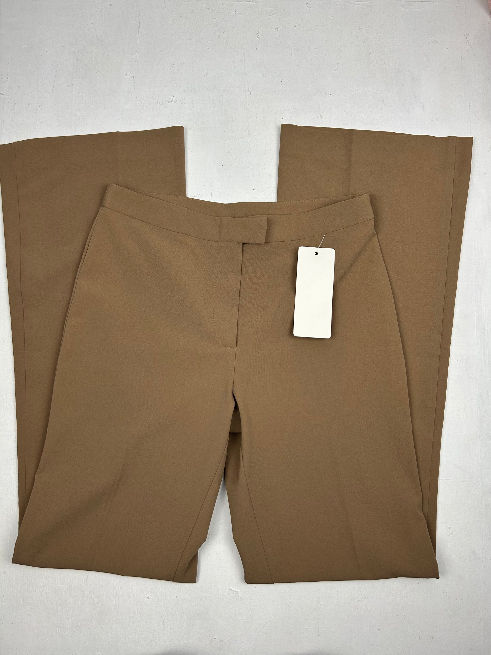 Beige office low waist flare / bootcut pants (S)