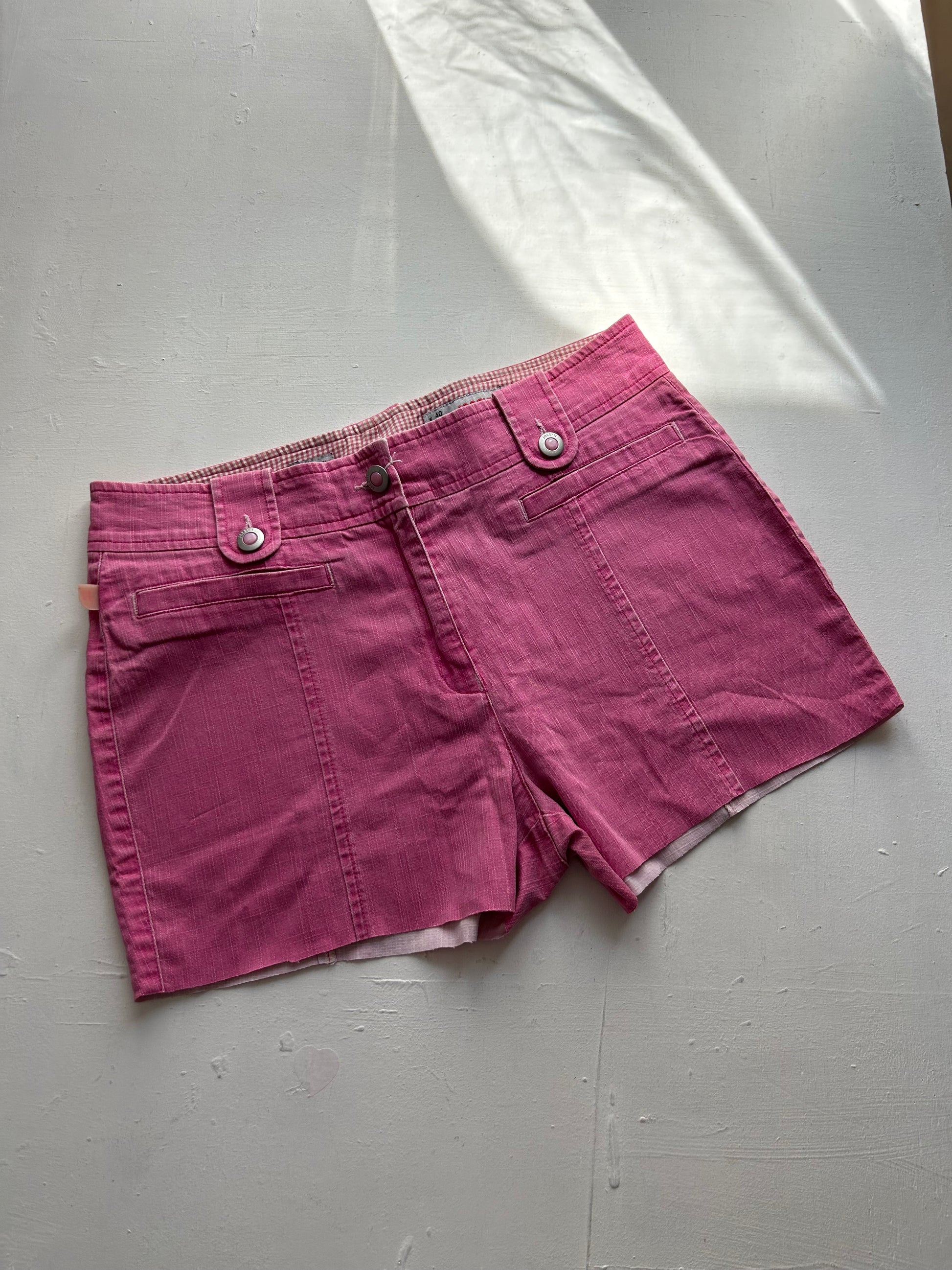 Pink mid rise utility mini /micro short (S)