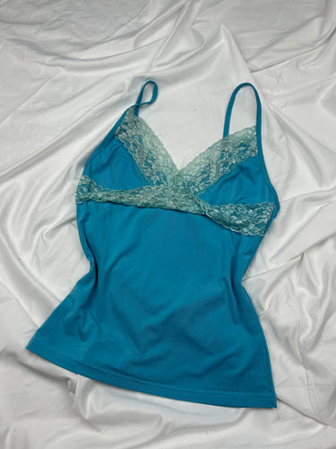 Blue lace detail cami top (S)