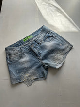 Load image into Gallery viewer, Blue denim low rise mini /micro short (S)