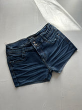 Load image into Gallery viewer, Navy denim low rise mini /micro short (S)