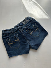 Load image into Gallery viewer, Navy denim low rise mini /micro short (S)