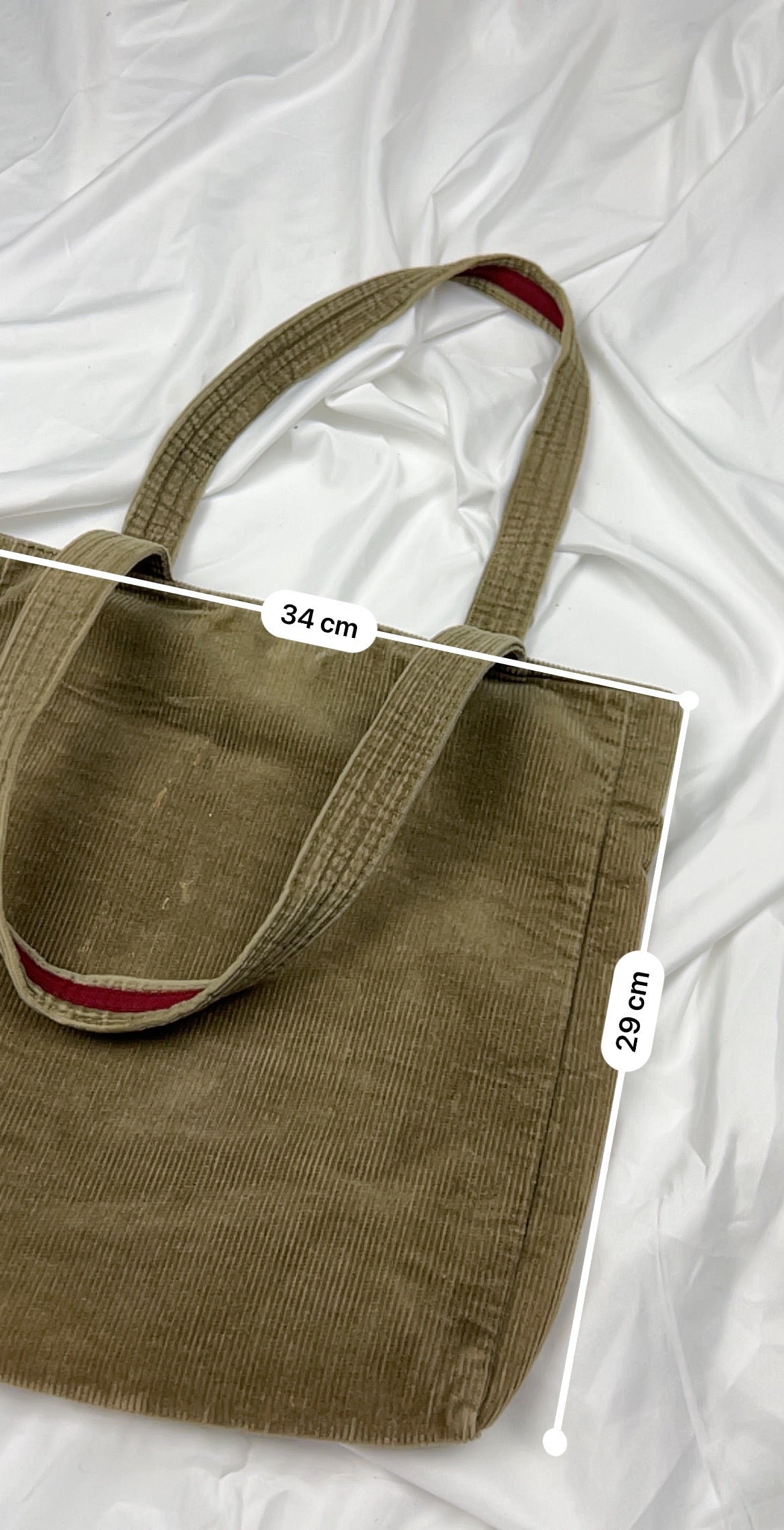 Khaki velvet denim uni besace shoulder bag