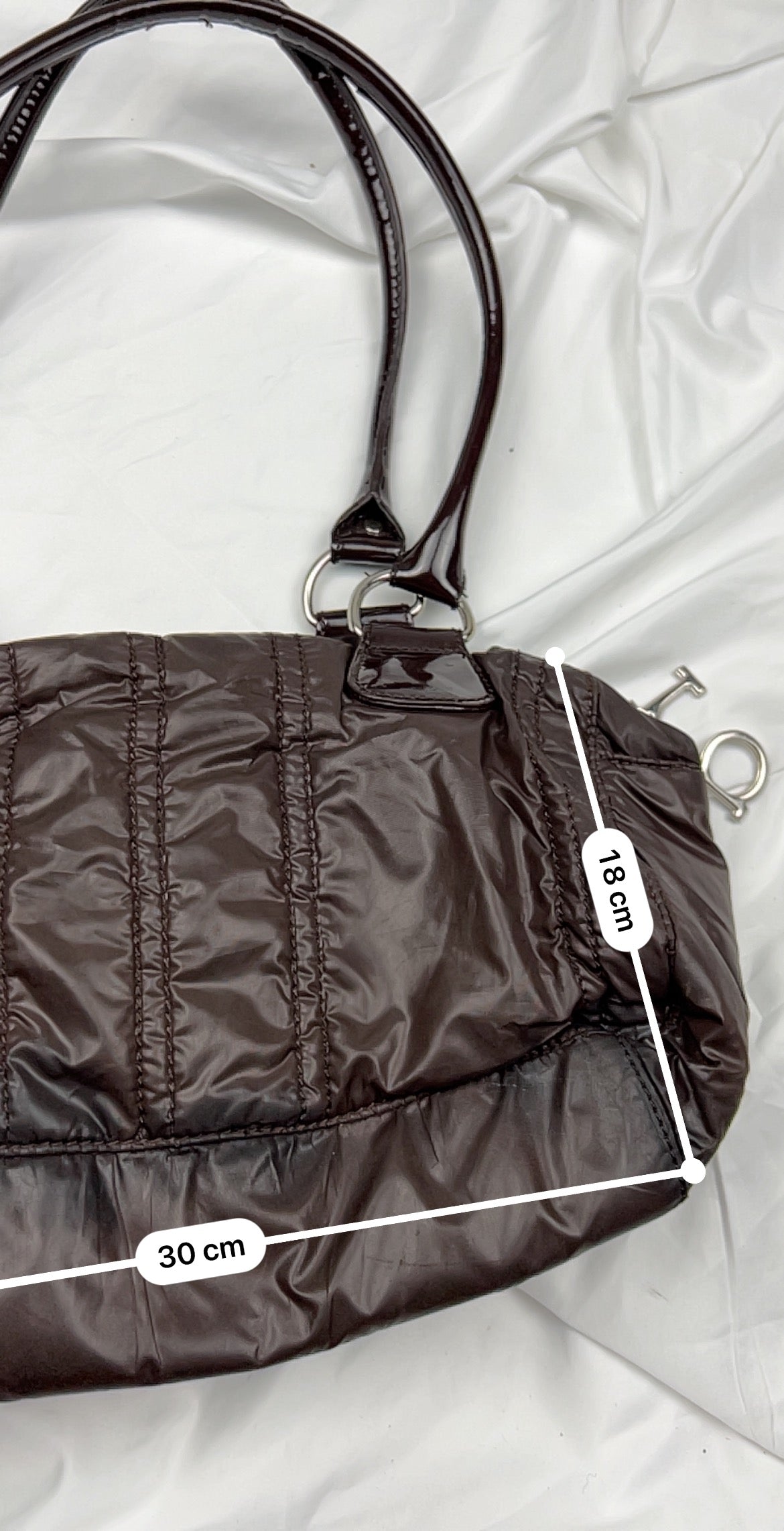 Brown puffer  besace shoulder bag