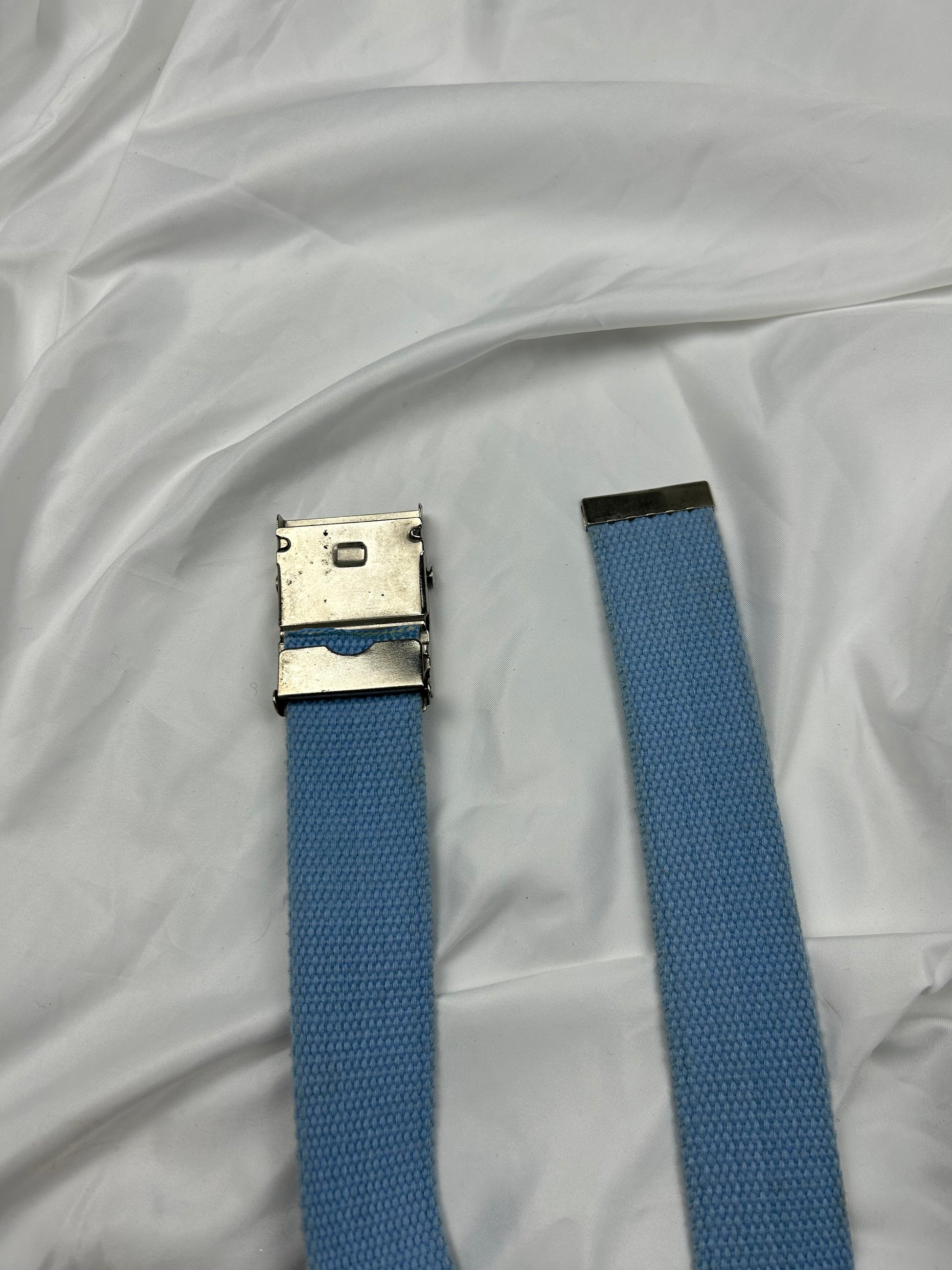 Baby blue metallic buckle adjustable belt