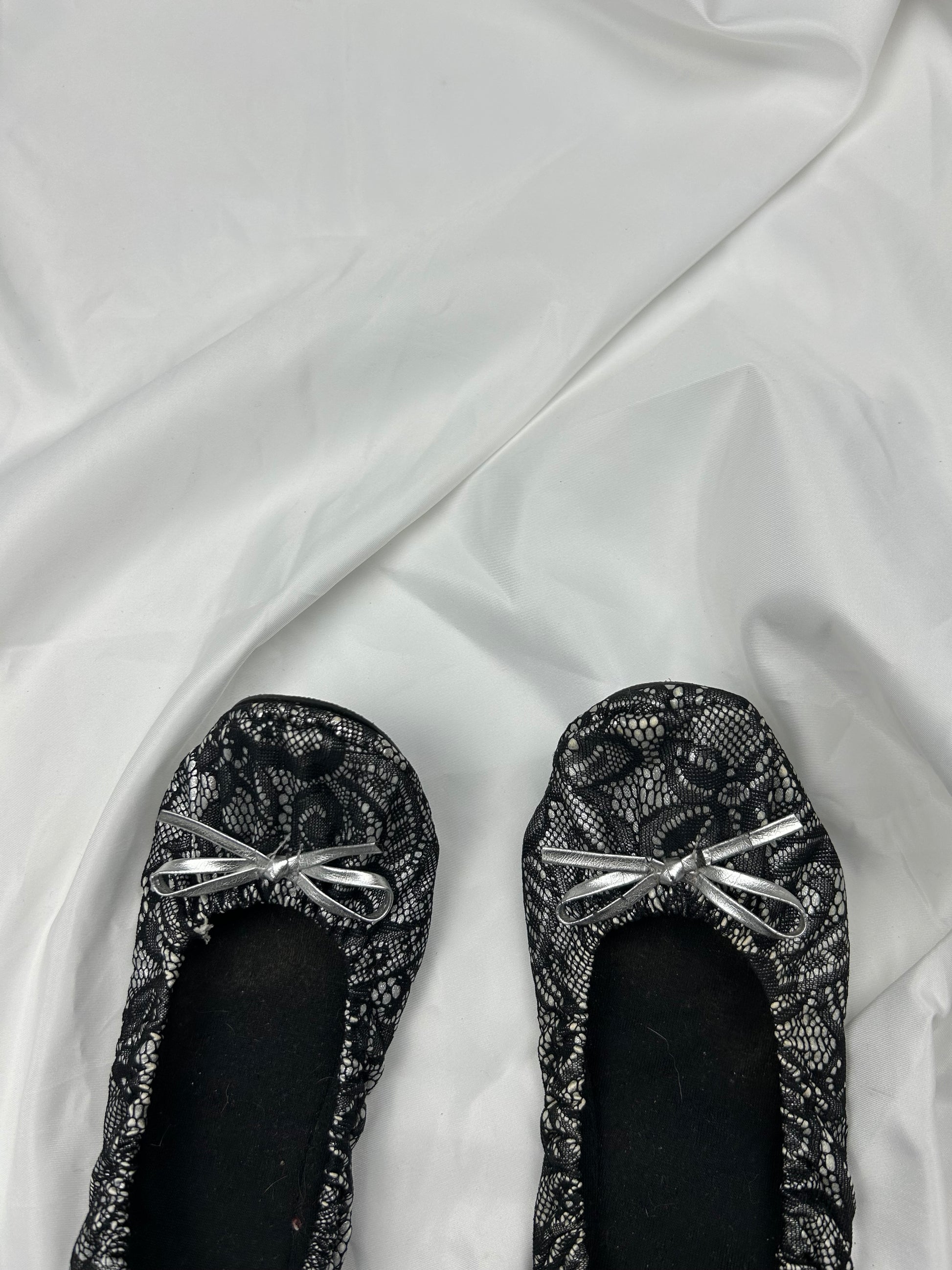 Black lace print brand new ballet shoes (38)