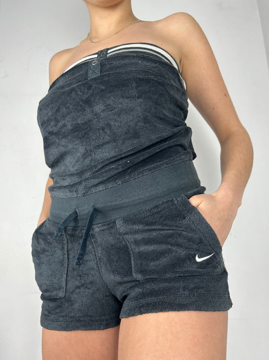 Black velvet combishort (S)