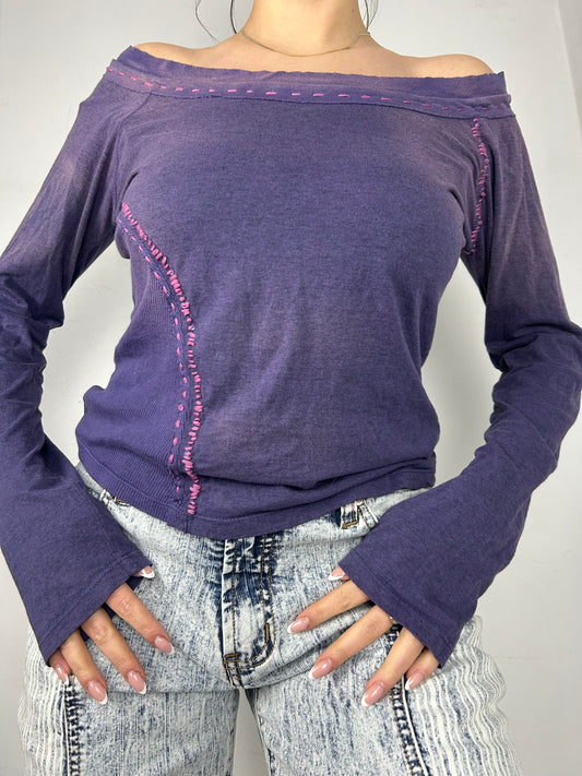 Purple long sleeves top (M)