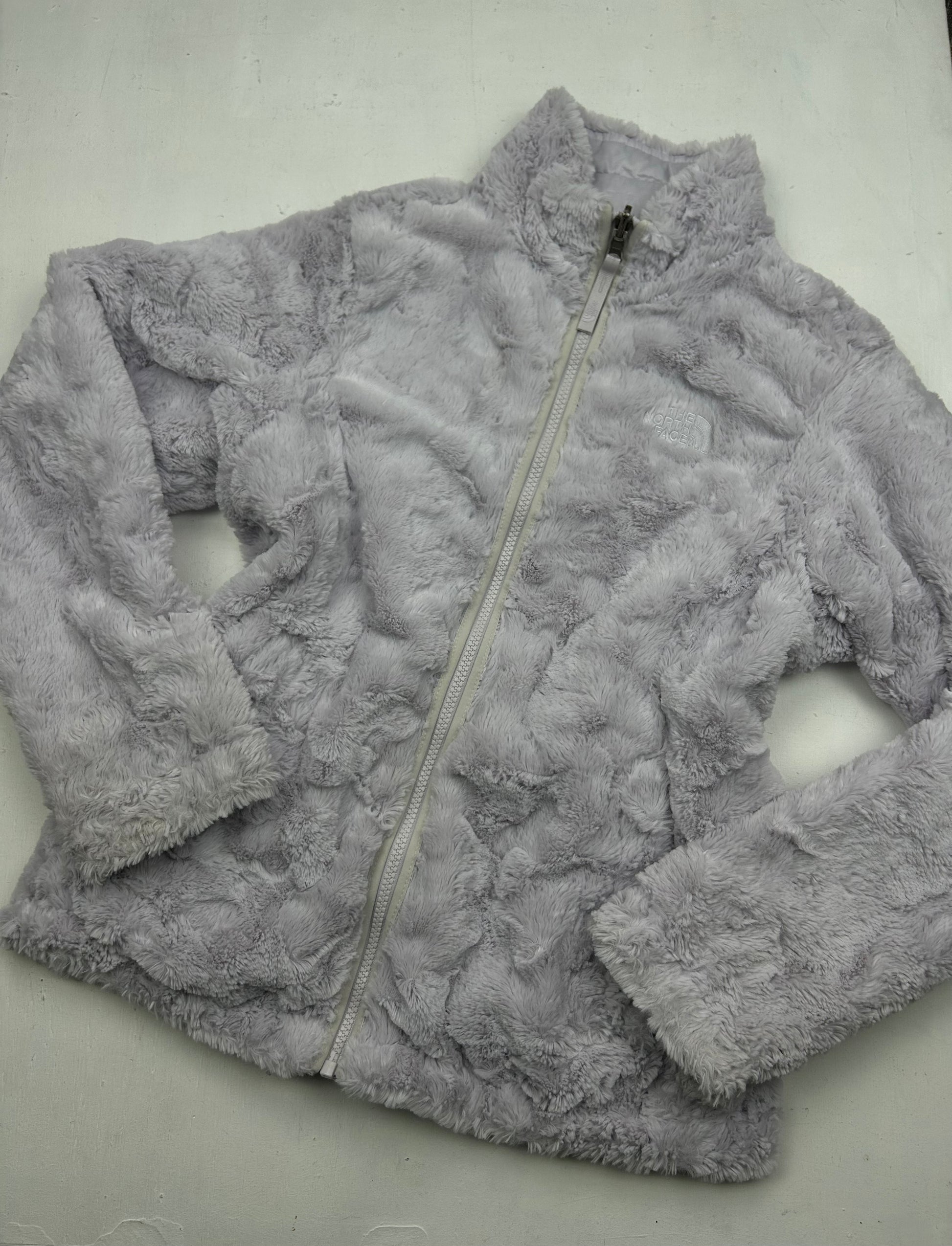 Lilac reversible puffer & fleece zip up sweatshirt (S/M)