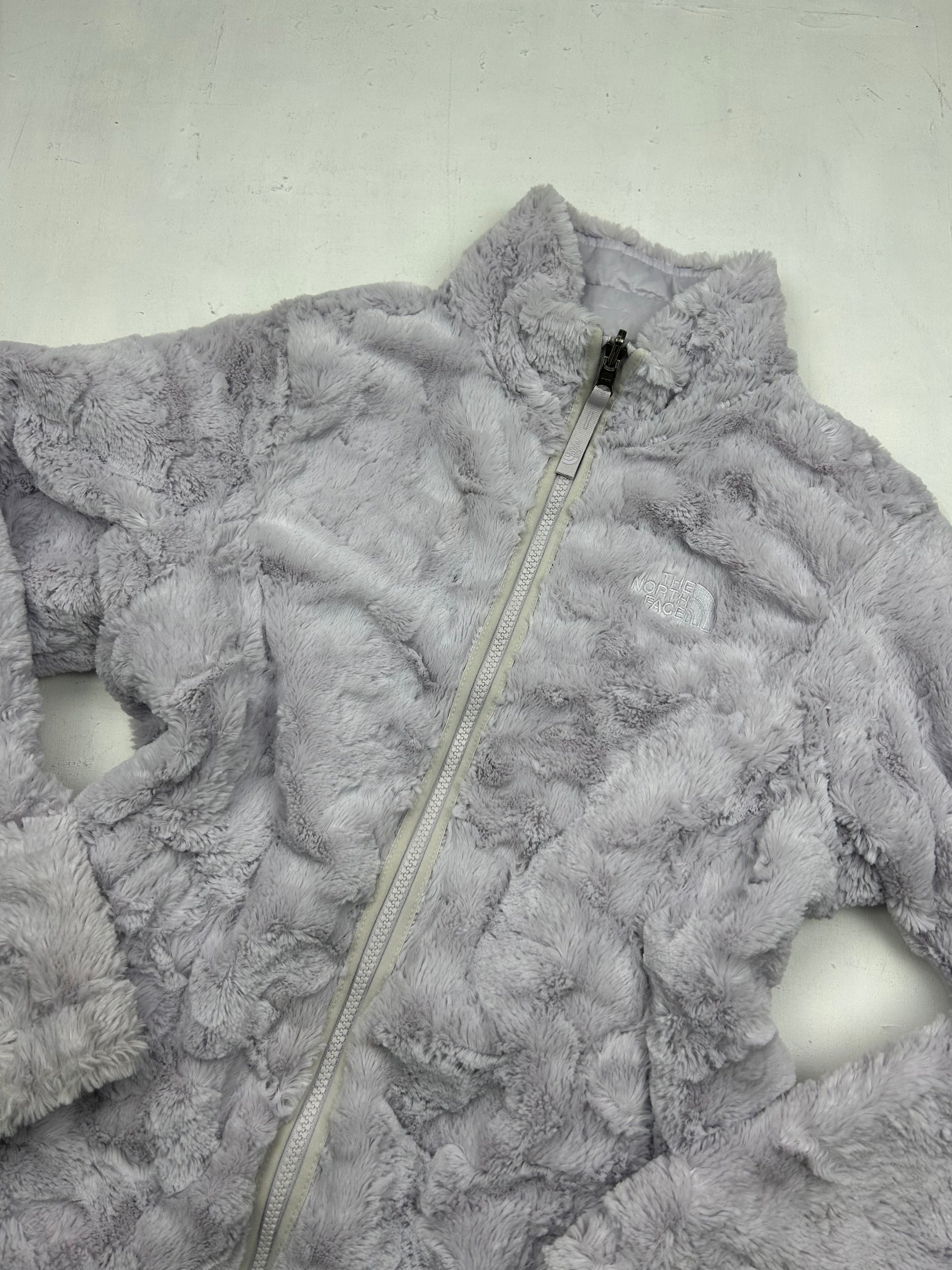 Lilac reversible puffer & fleece zip up sweatshirt (S/M)