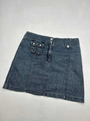 Blue denim mini / micro skirt (M)