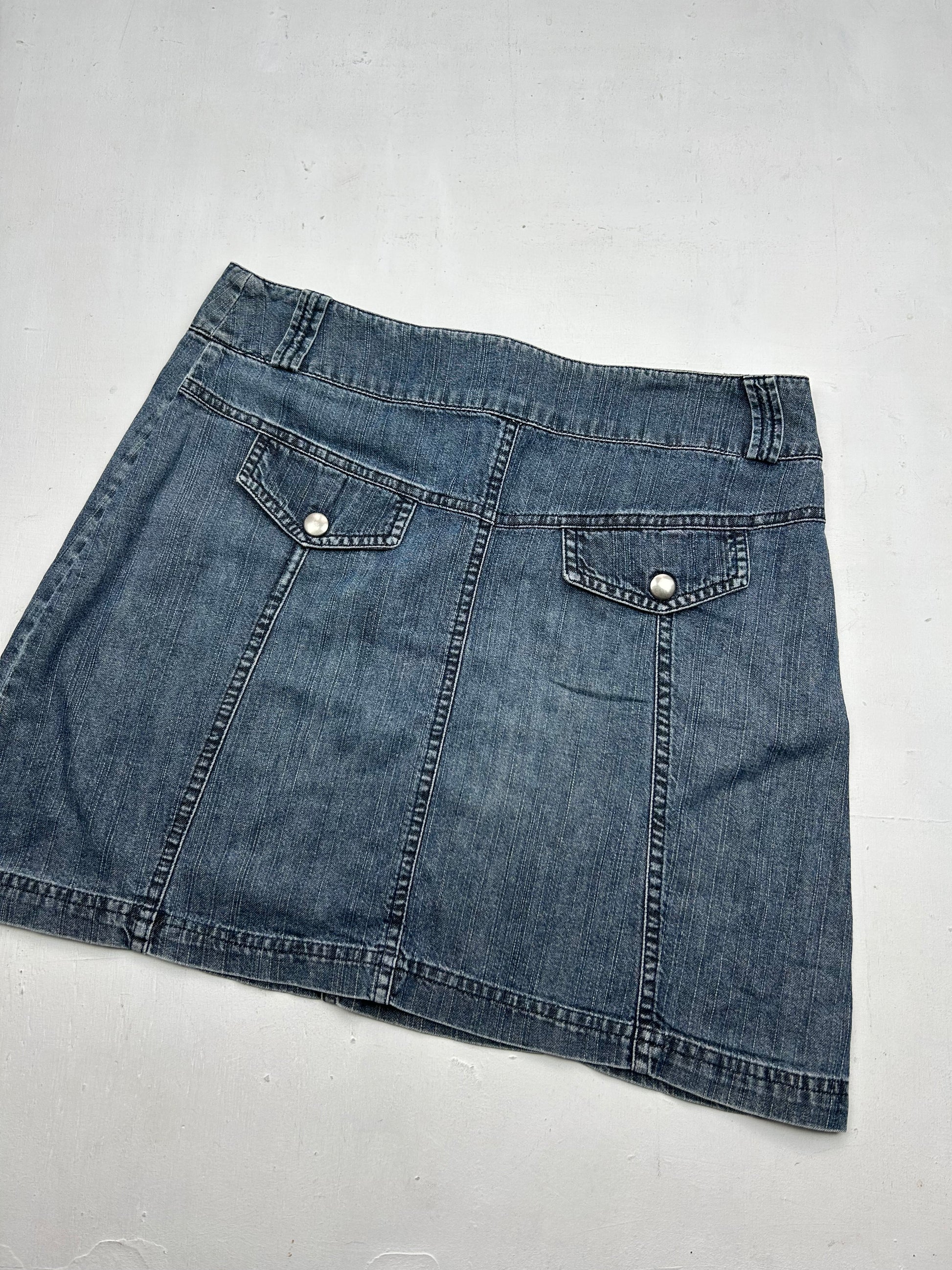 Blue denim mini / micro skirt (M)