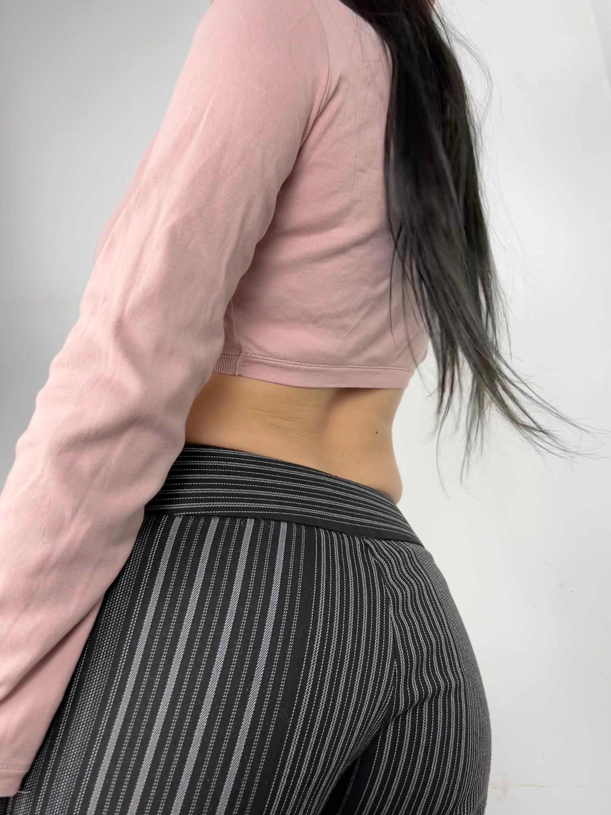 Pink cotton bolero tie up top (S)