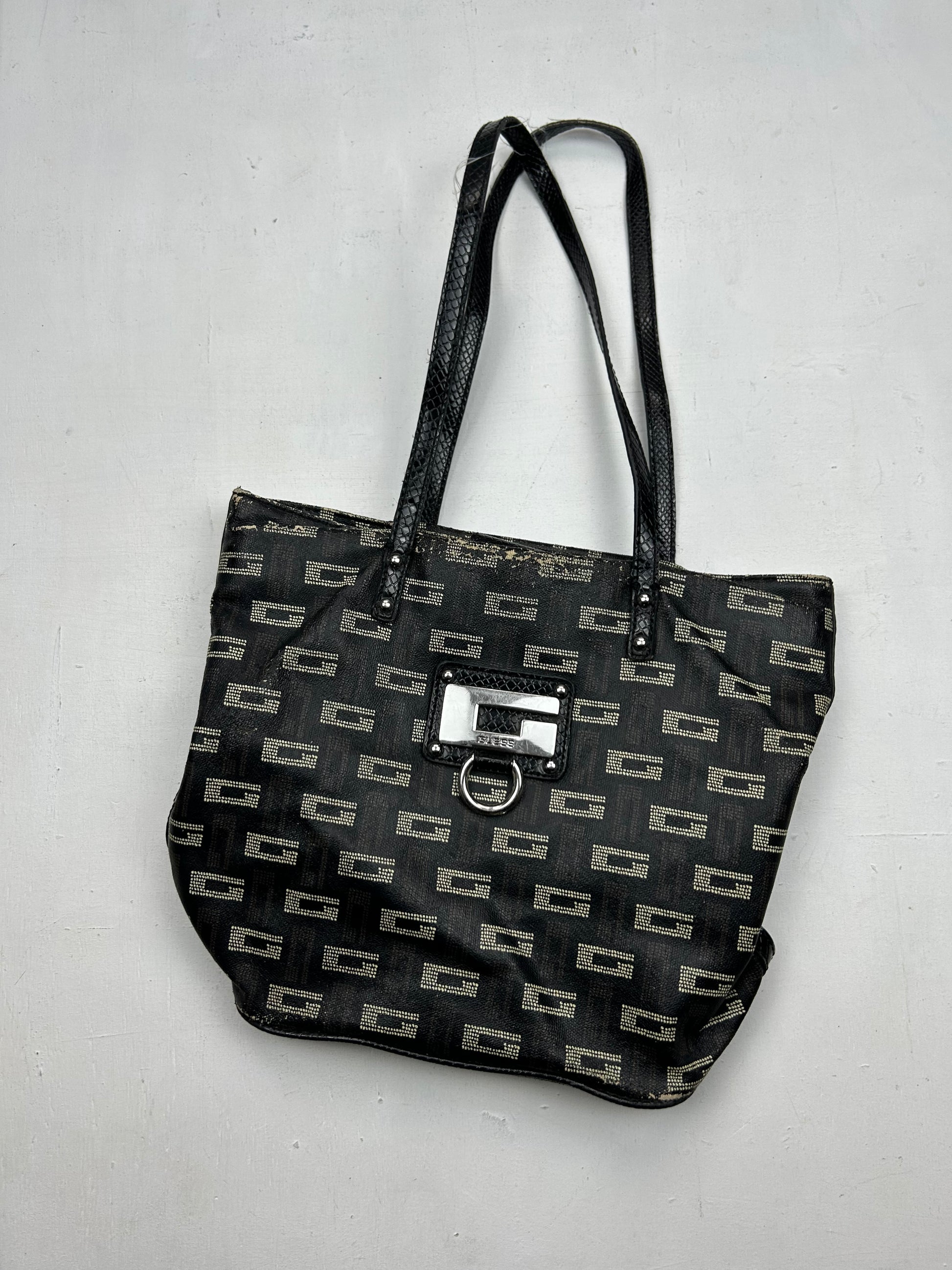 Black monogram medium shoulder bag