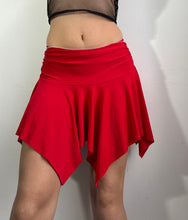 Load image into Gallery viewer, Red asymmetric low rise mini micro skirt 90s y2k vintage (S)