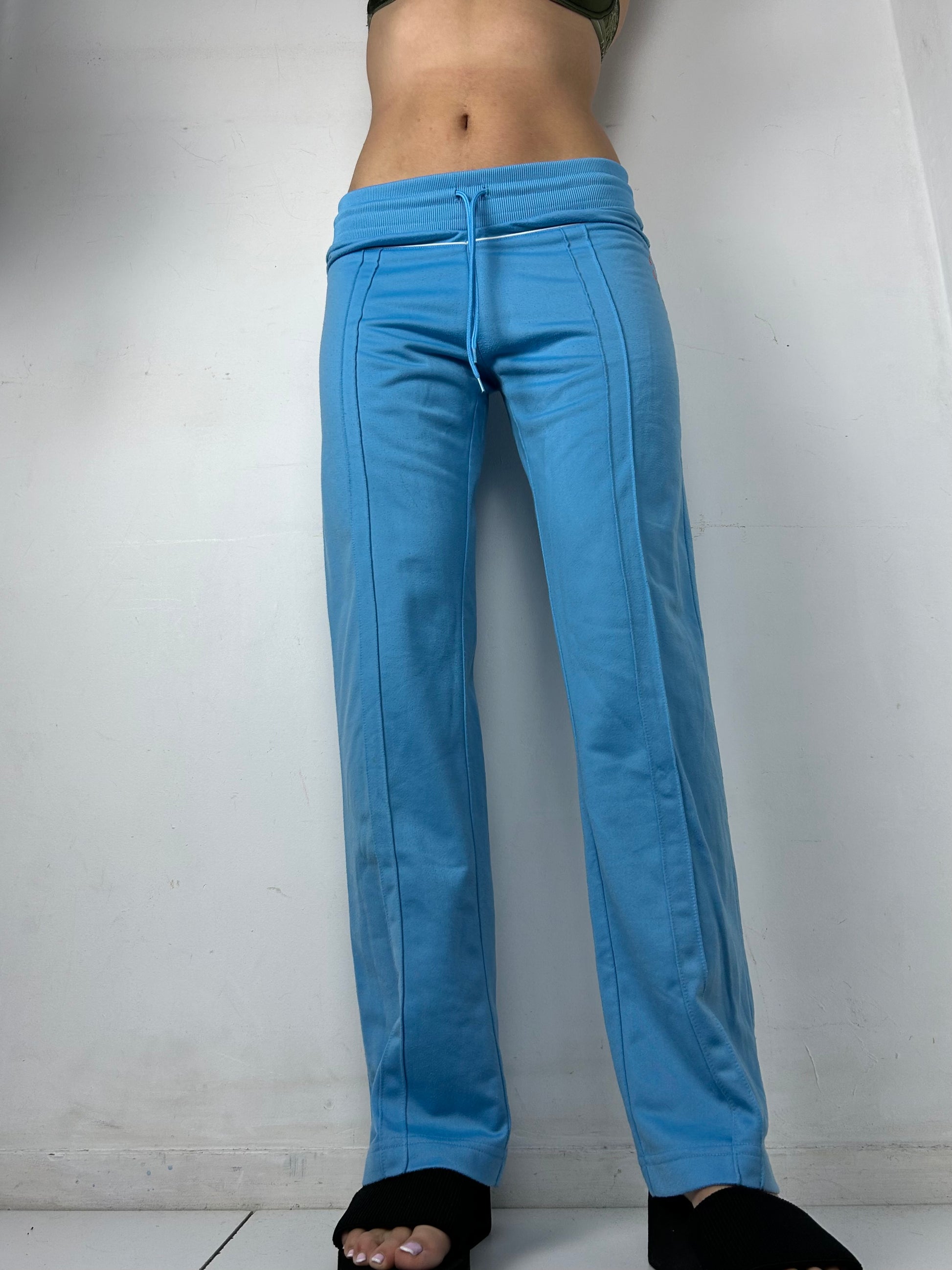 Blue low rise joggers baggy pants (S)