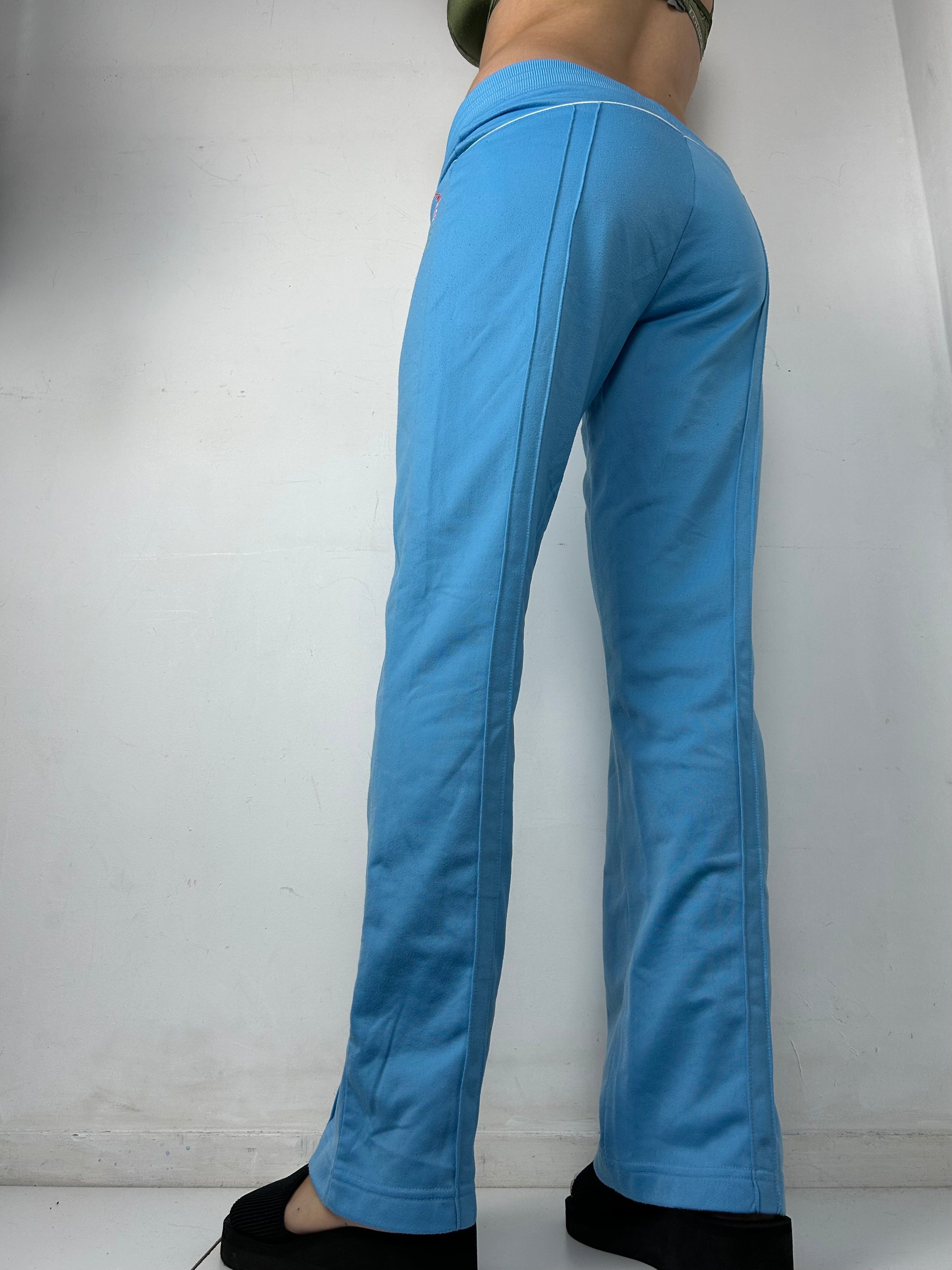 Blue low rise joggers baggy pants (S)