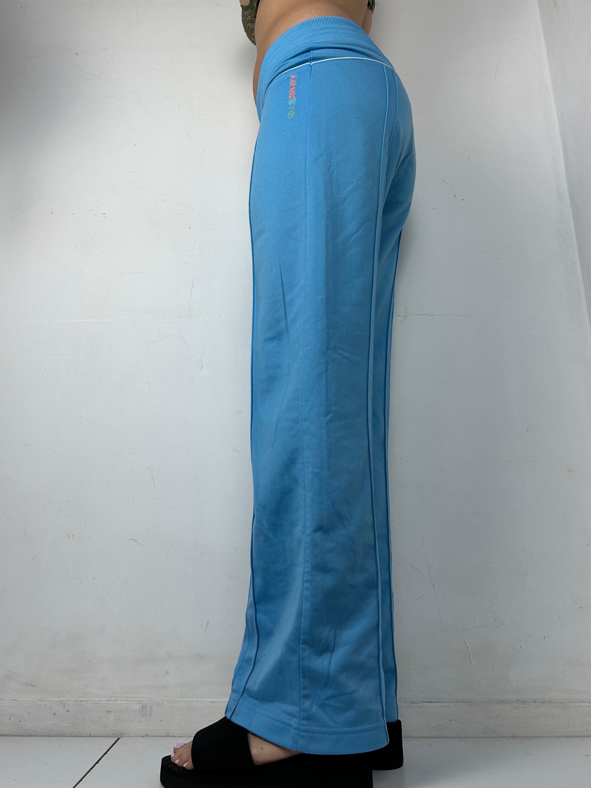 Blue low rise joggers baggy pants (S)