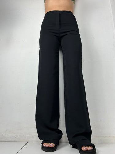 Black high rise office baggy pants (S)