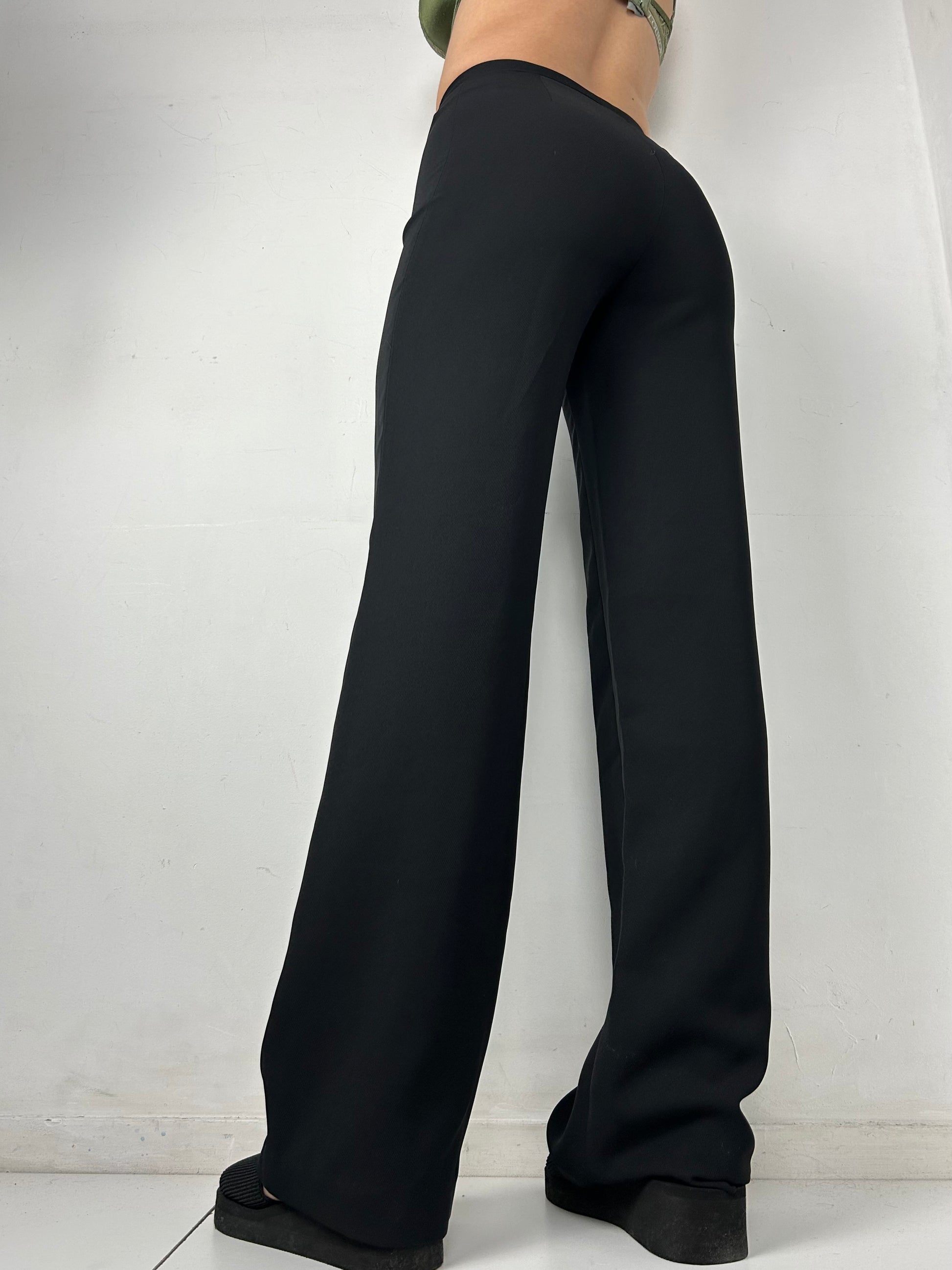 Black high rise office baggy pants (S)