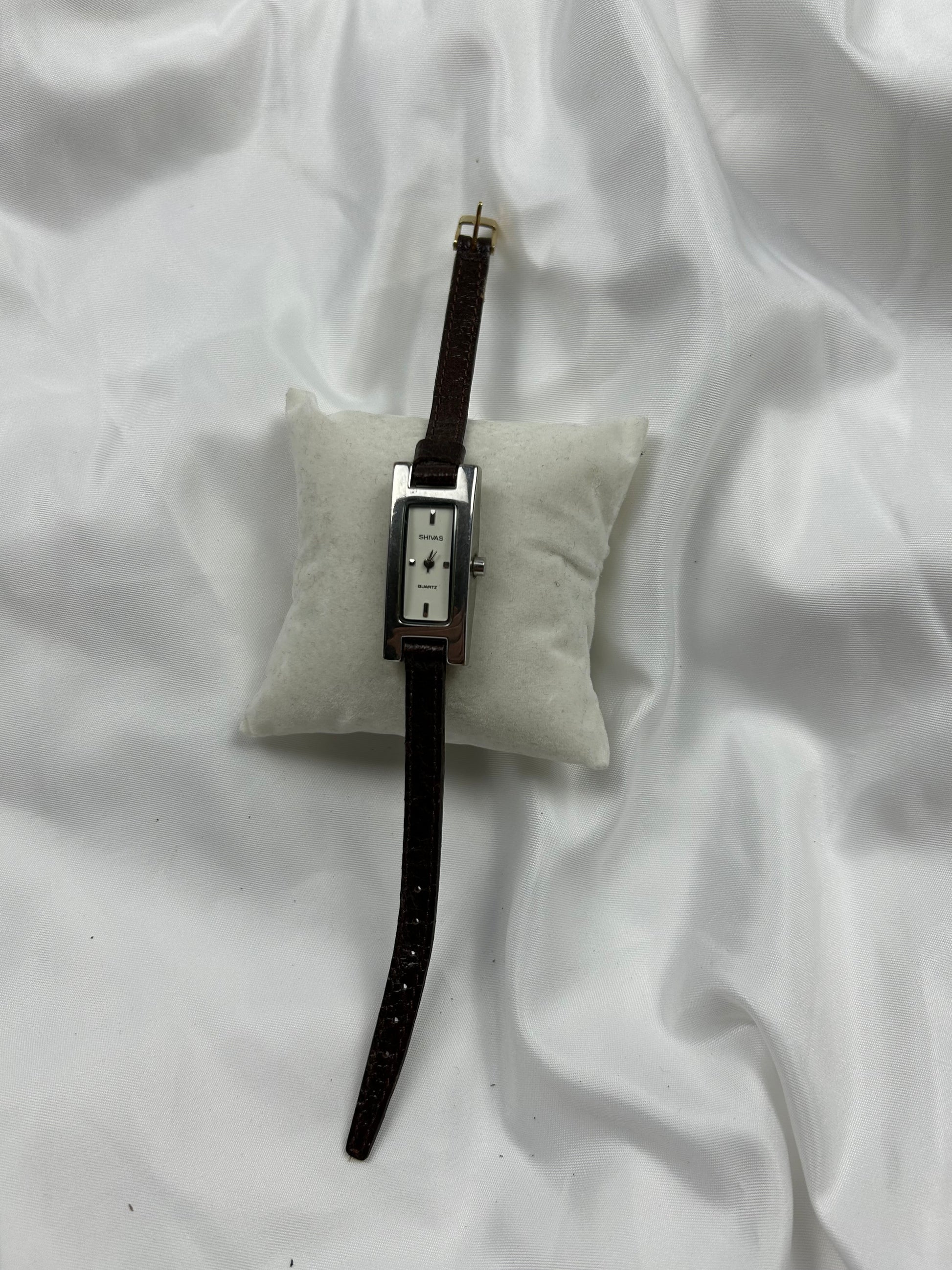 Vintage stainless steel leather bracelet watch jewelry