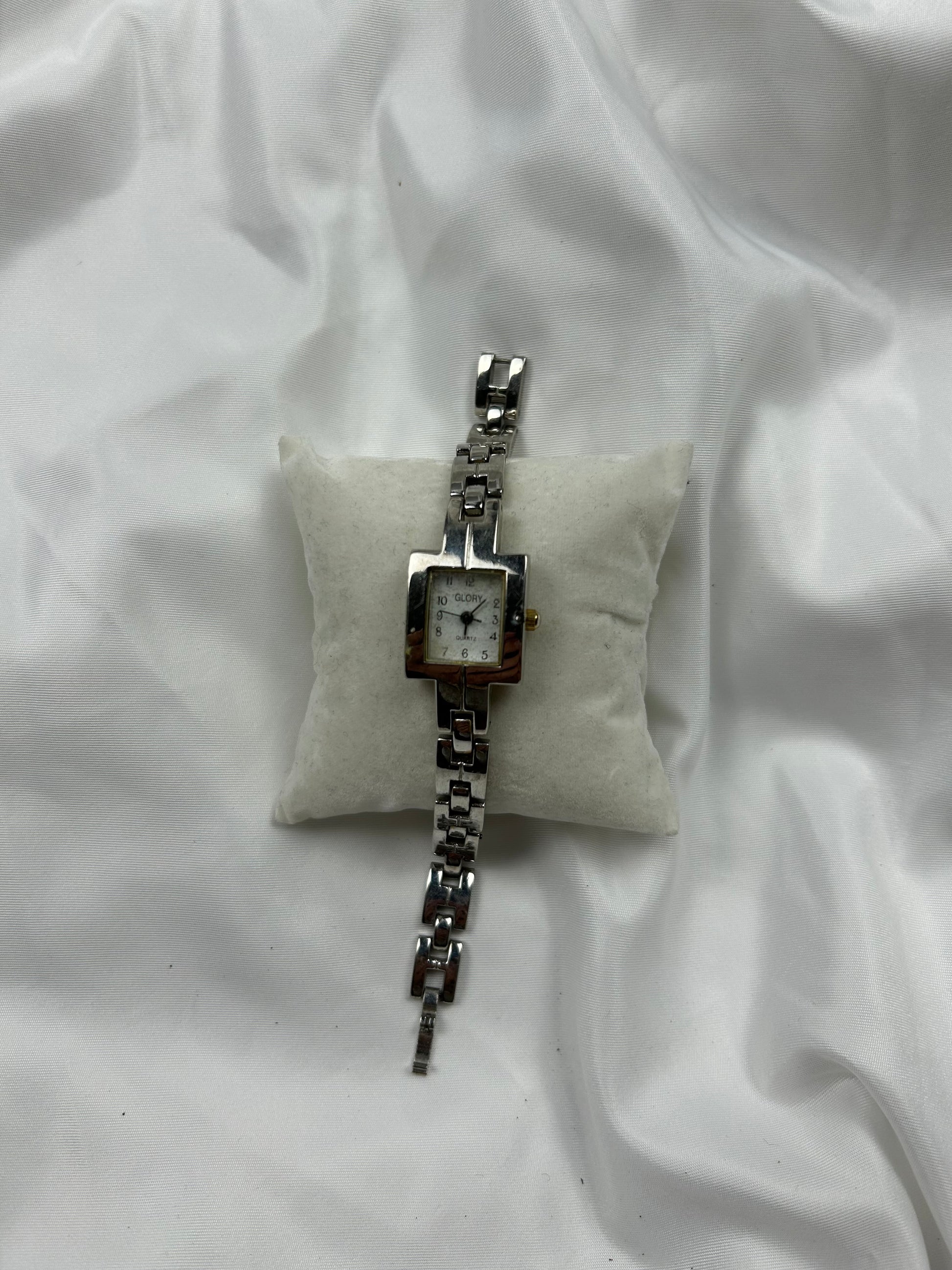 Vintage stainless steel silver bracelet watch jewelry