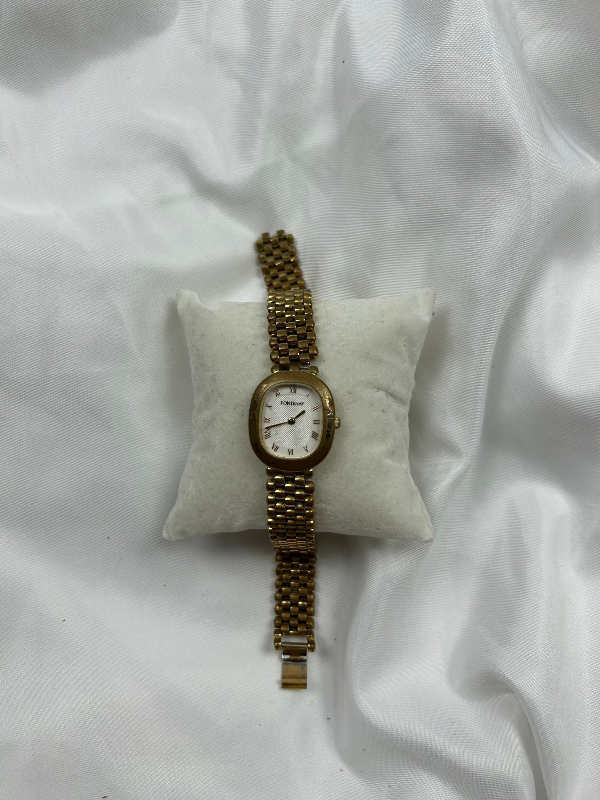 Vintage stainless steel gold bracelet watch jewelry