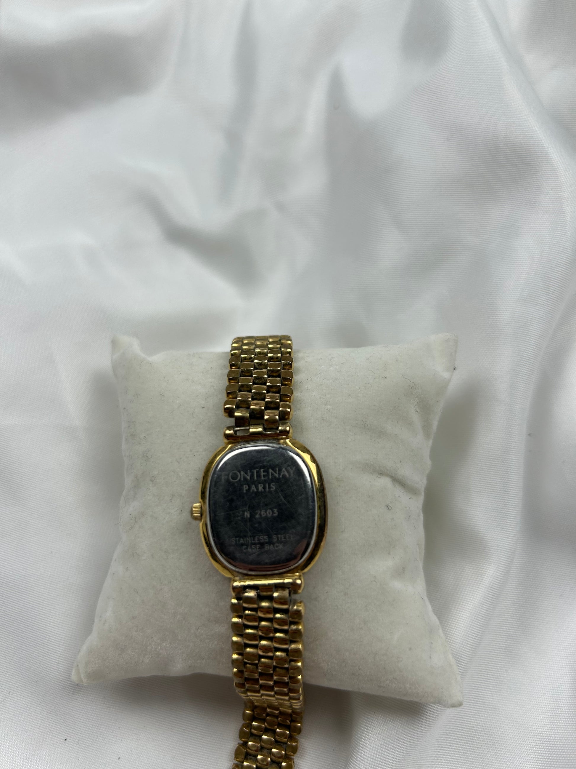 Vintage stainless steel gold bracelet watch jewelry