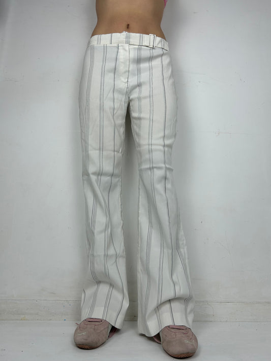 White striped low waist office pants (S/M)