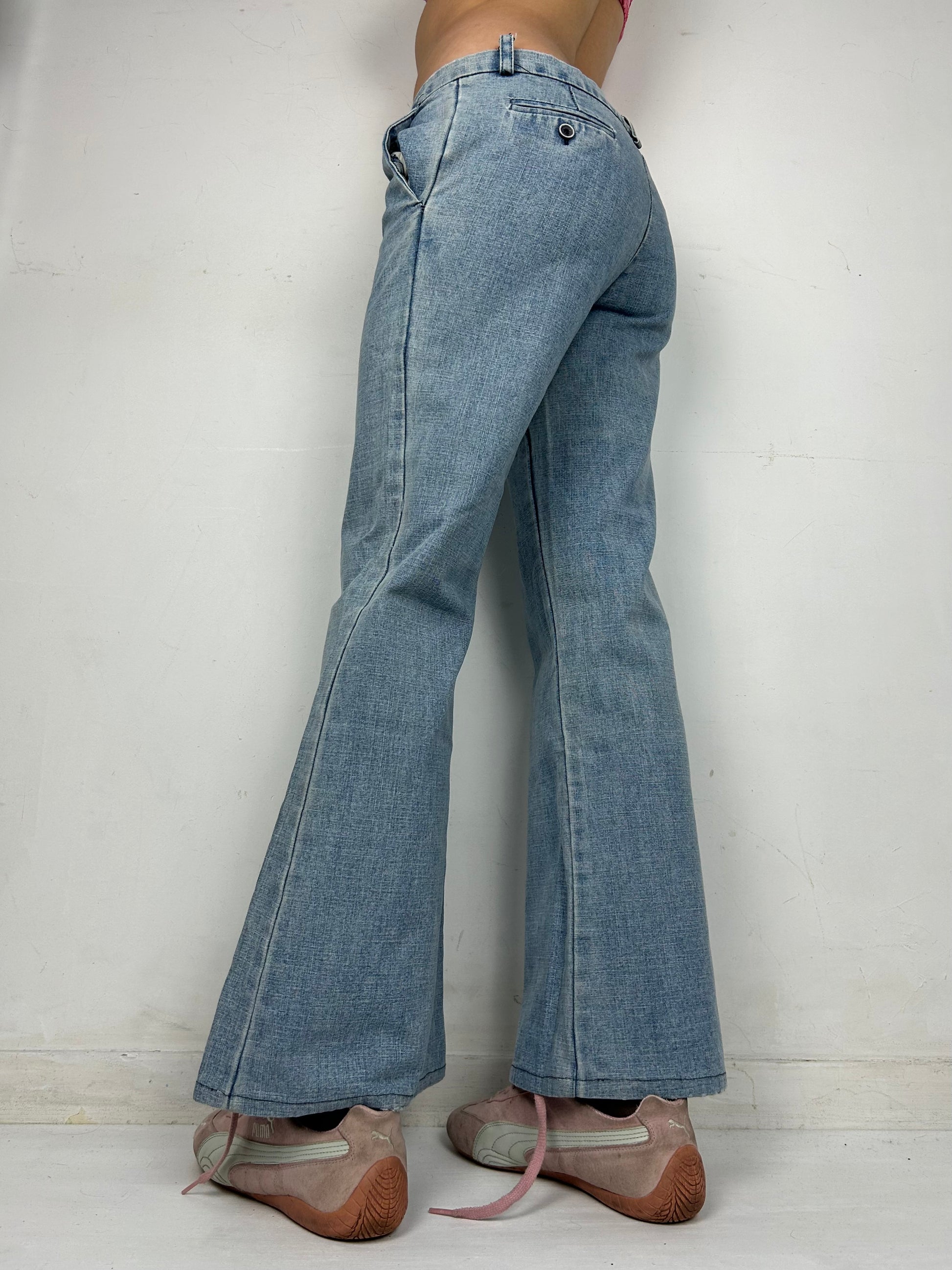 Blue low waist denim pants (S/M)