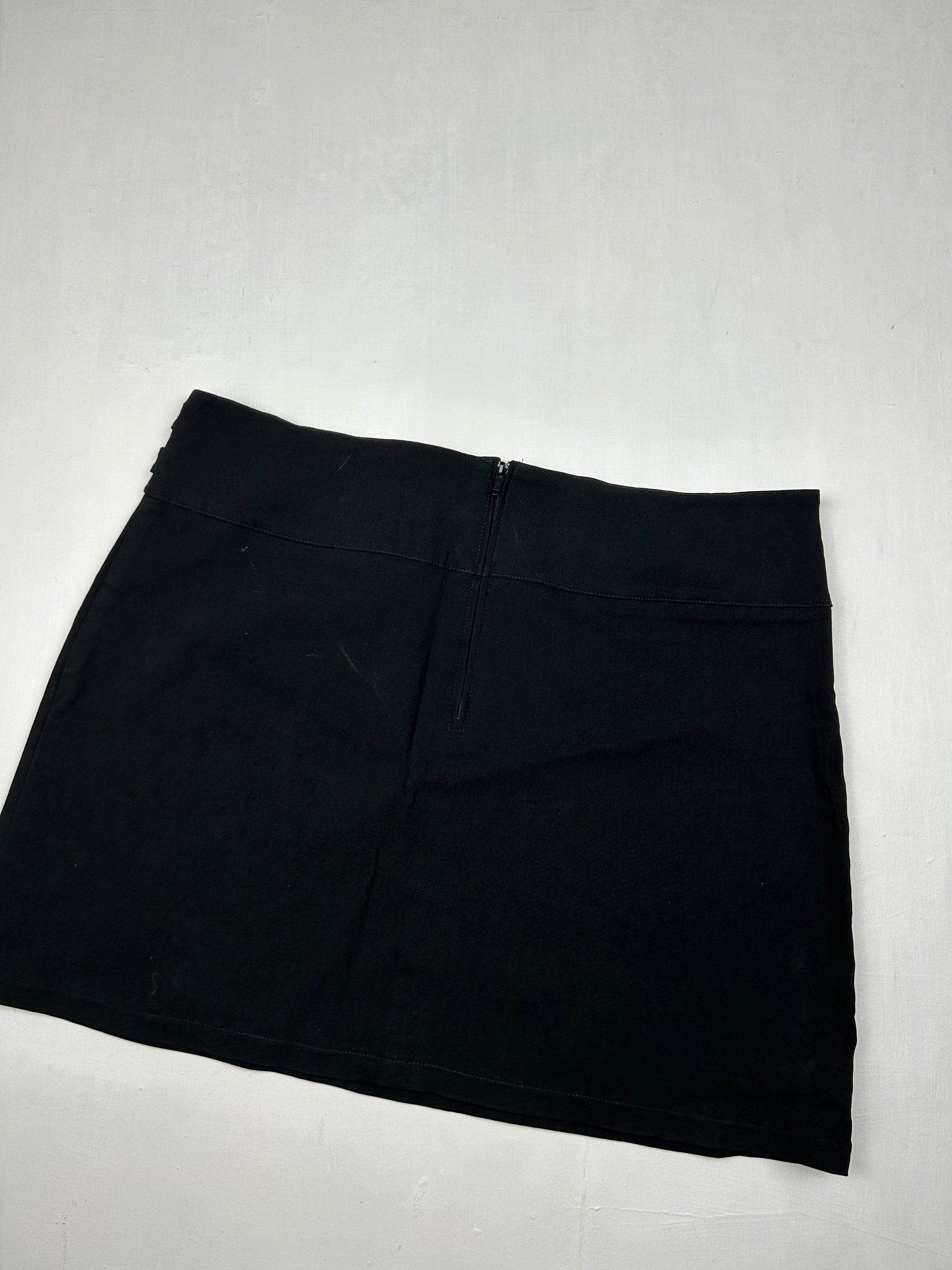 Black stretchy belt  low rise office mini skirt (M/L)