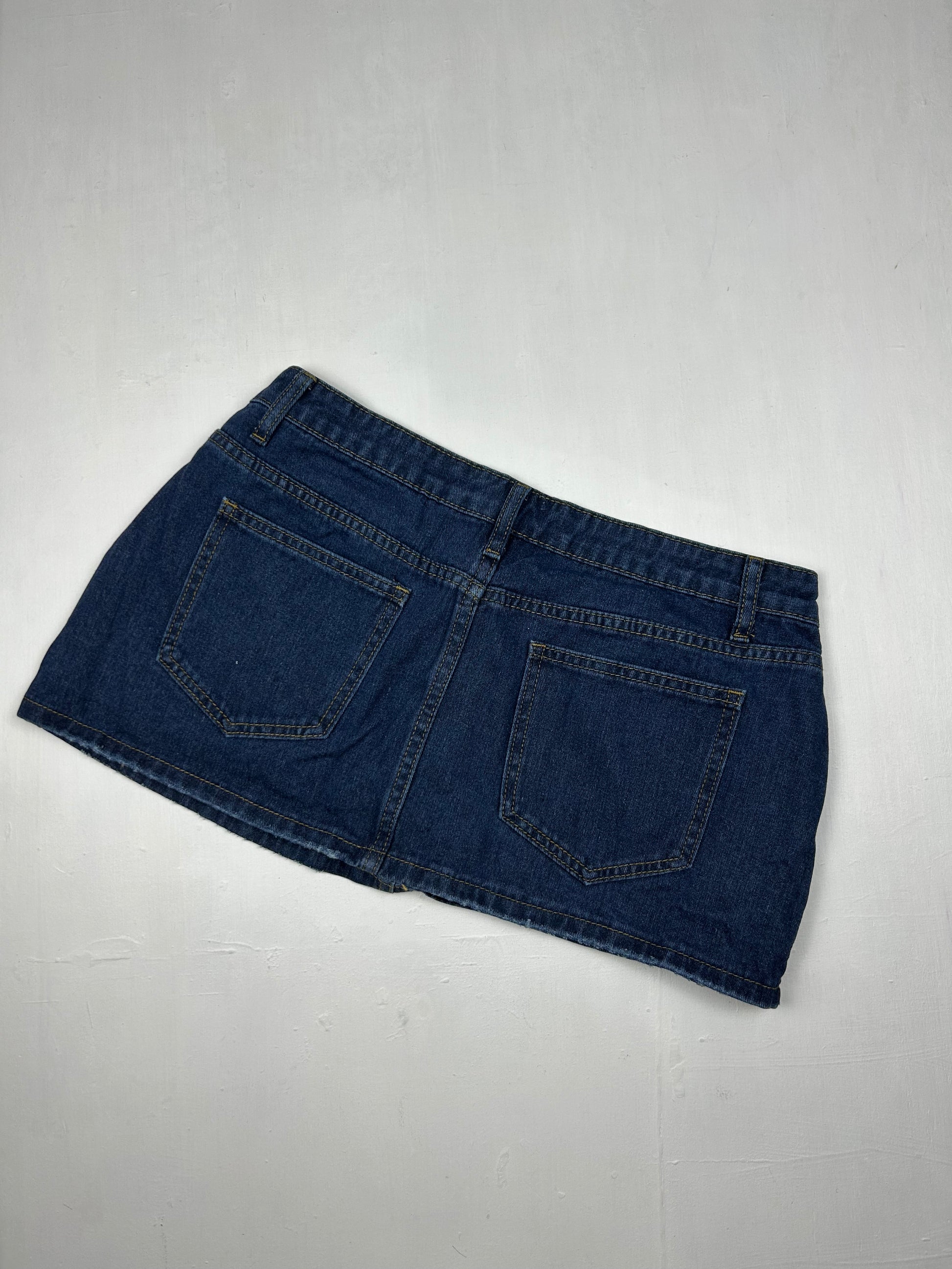 Navy denim  low rise mini skirt (M)