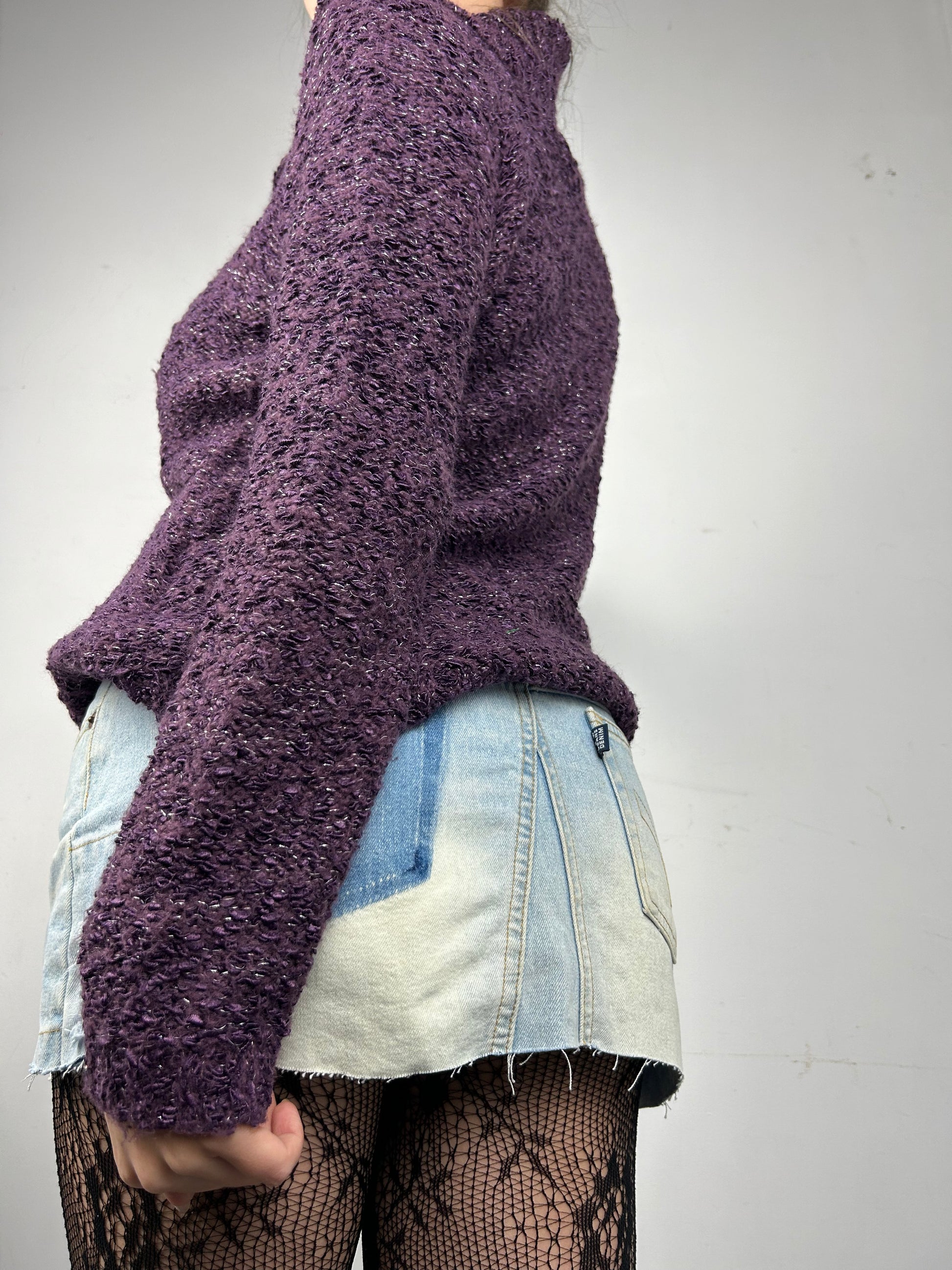 Purple glitters turtleneck jumper (S/M)