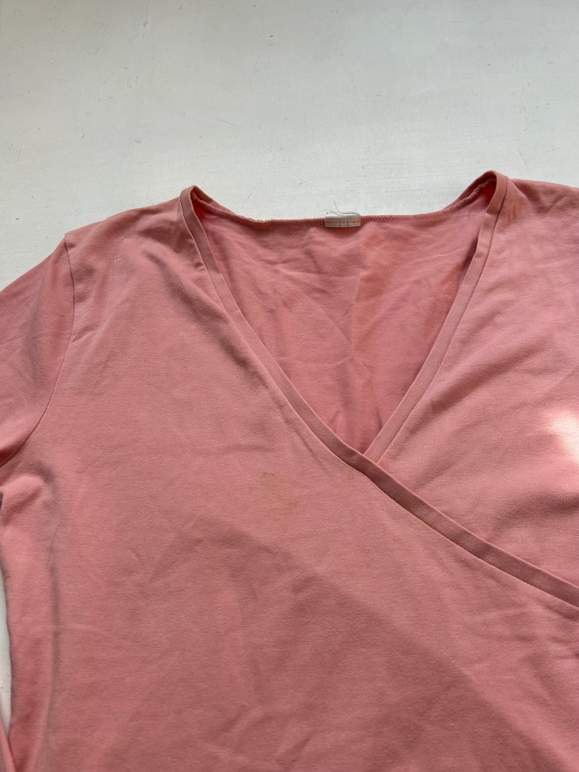 Pink stretchy long sleeves top (M)