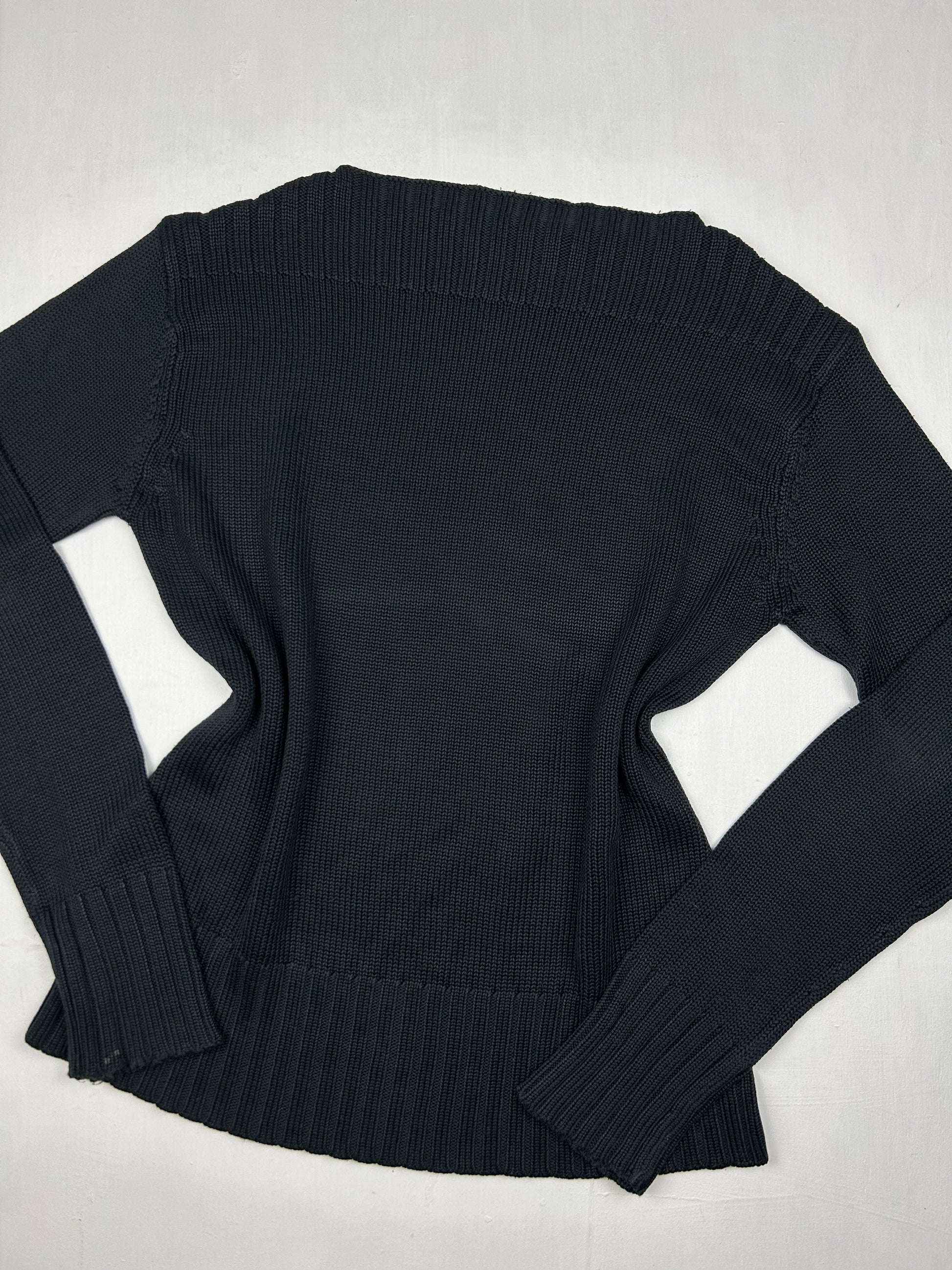 Black bardot knitted jumper (S/M)