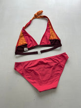 Load image into Gallery viewer, Orange &amp; pink patchwork y2k vintage bikini set (M)